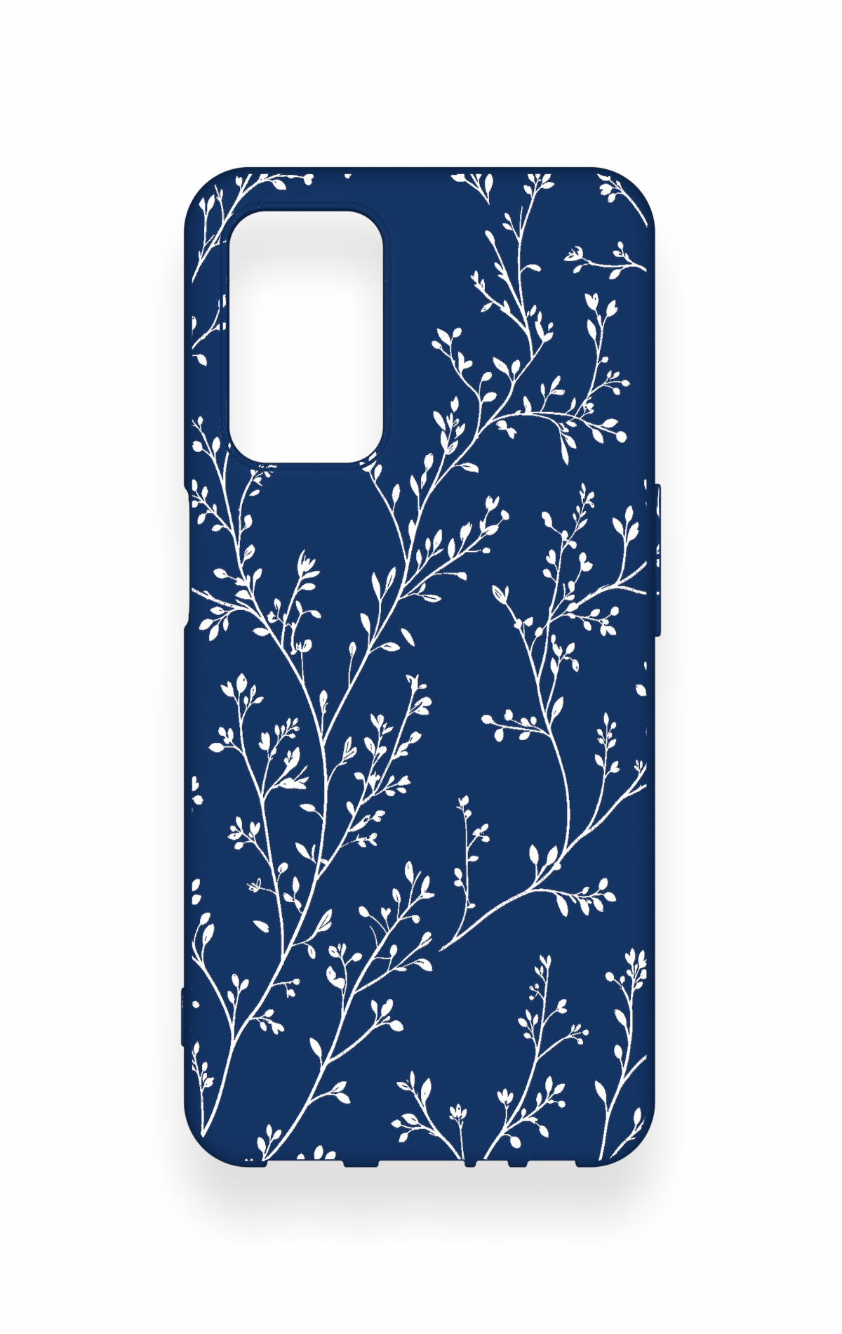Oppo A55 Uyumlu İnce Yaprak Dalı Desenli Silikon Kılıf