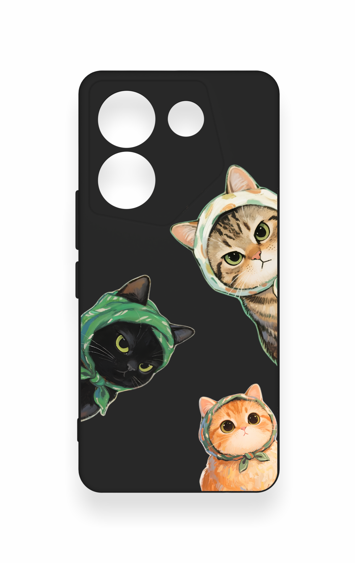 Tecno Camon 20 Pro Uyumlu Kedi Ekibi Desenli Silikon Kılıf