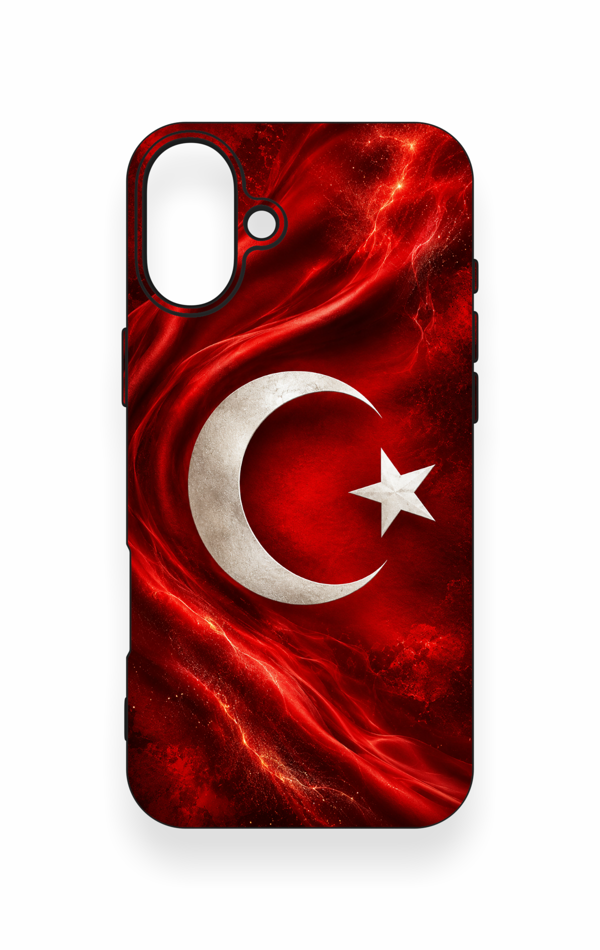 iPhone 16 Plus Uyumlu Türk Bayrağı Desenli Silikon Kılıf