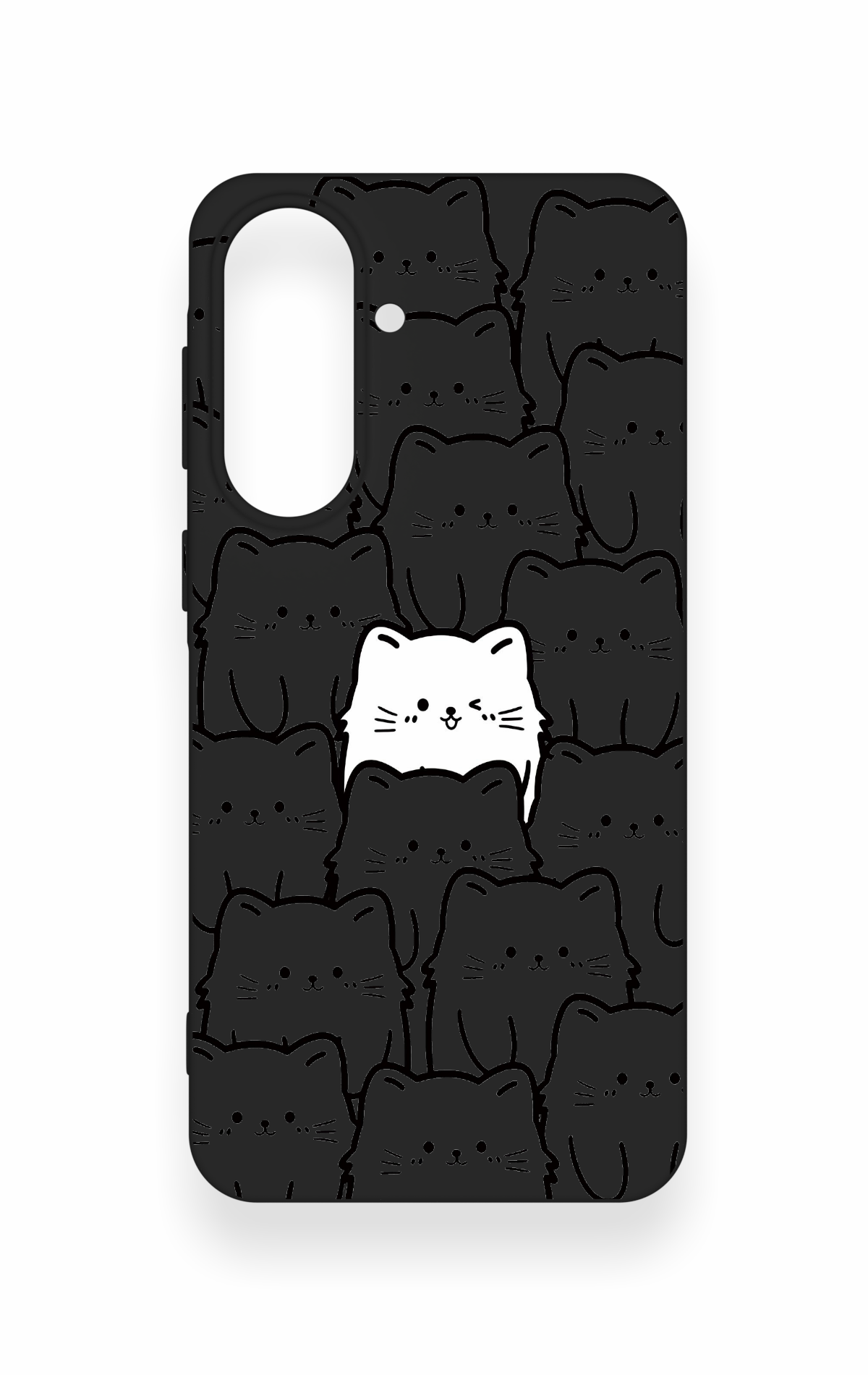 Samsung A57 Uyumlu Many Cats Desenli Silikon Kılıf