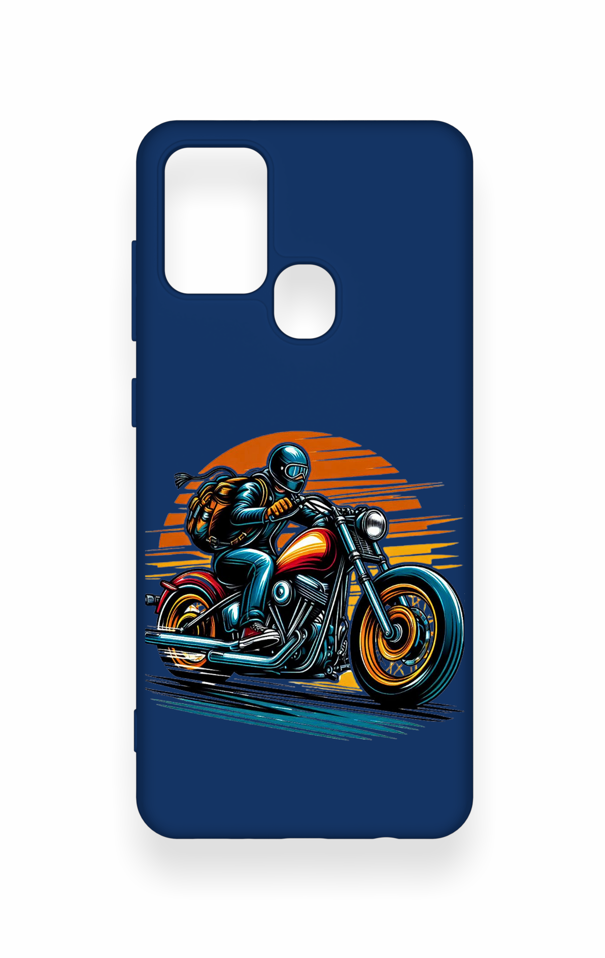 Samsung A21S Uyumlu Moto Rider Desenli Silikon Kılıf
