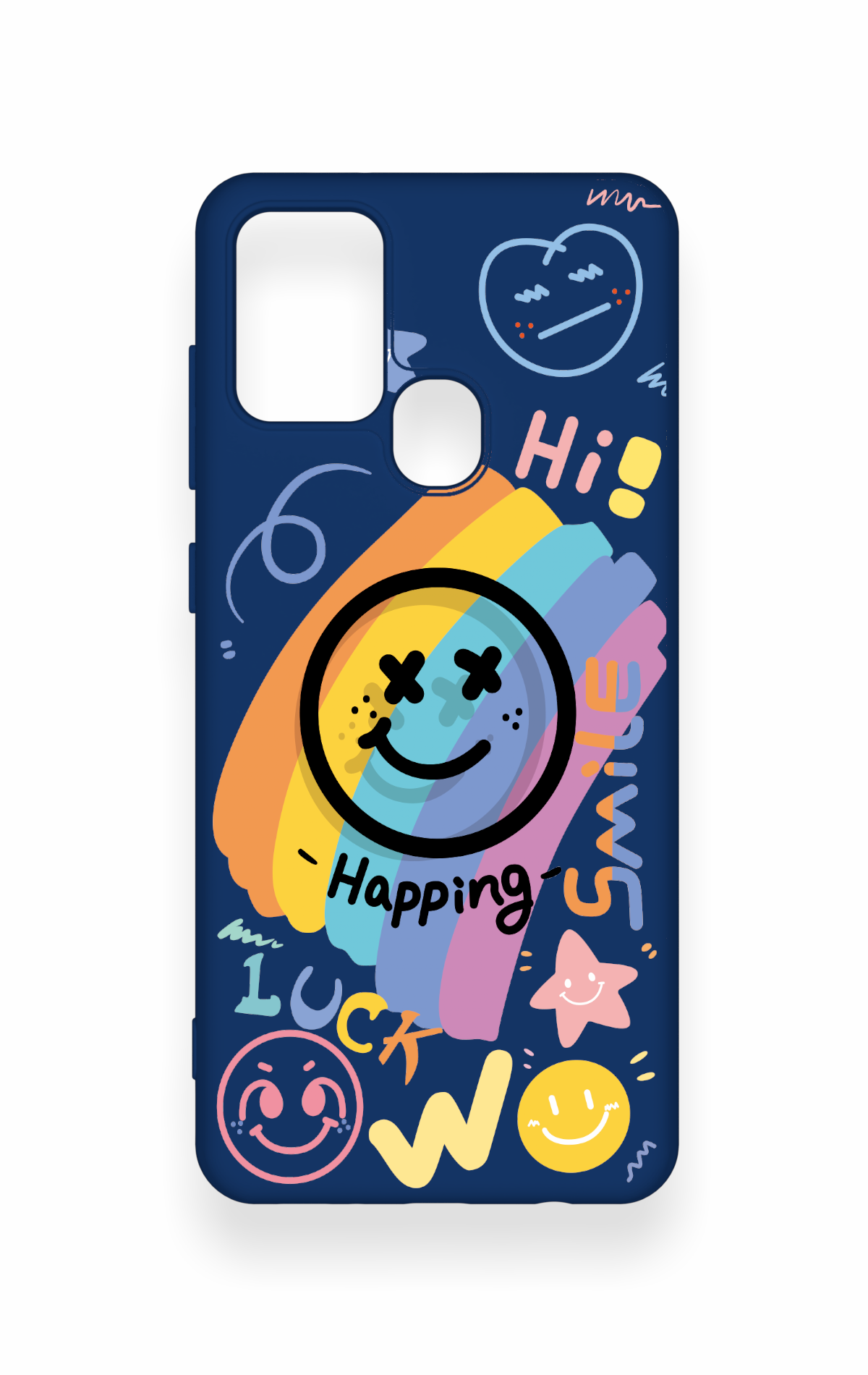 Samsung A21S Uyumlu Happing Smile Desenli Silikon Kılıf
