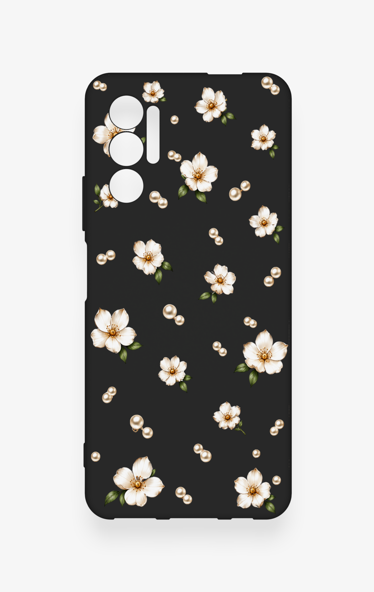 Tecno Pova 3 Uyumlu İnci Papatya Desenli Silikon Kılıf