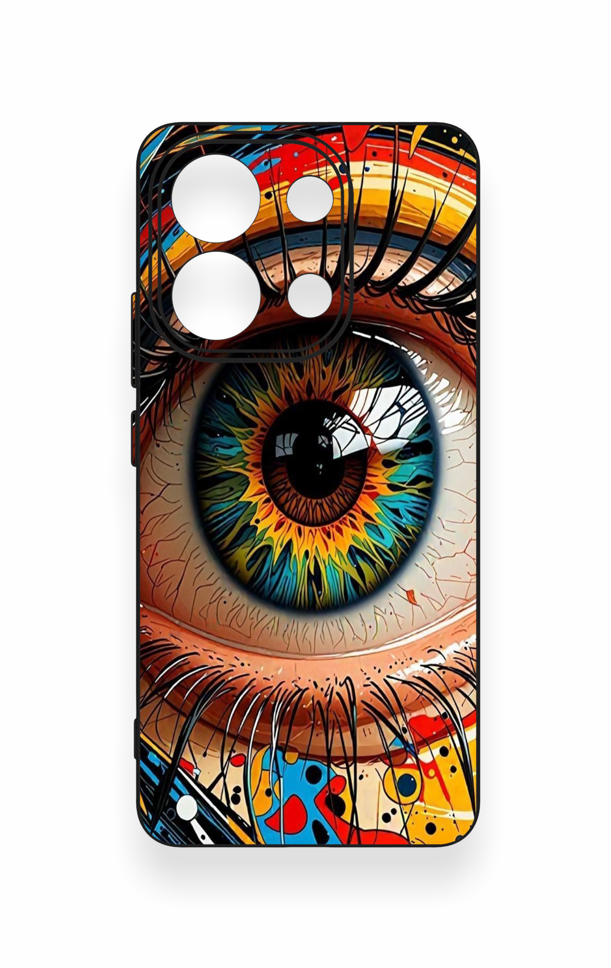 Redmi Note 13 4G Uyumlu Renkli Göz Bebeği Desenli Silikon Kılıf