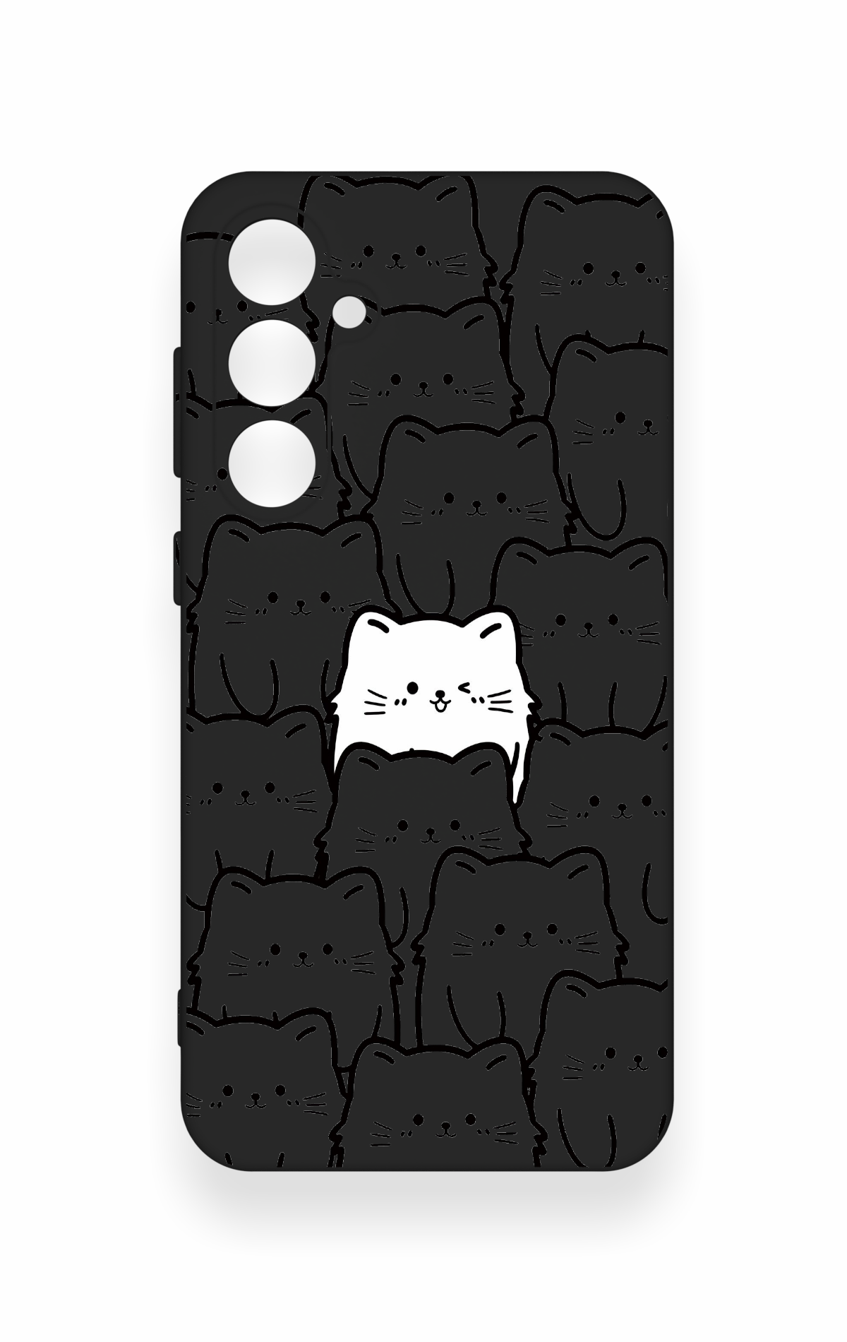 Samsung S23Fe Uyumlu Many Cats Desenli Silikon Kılıf