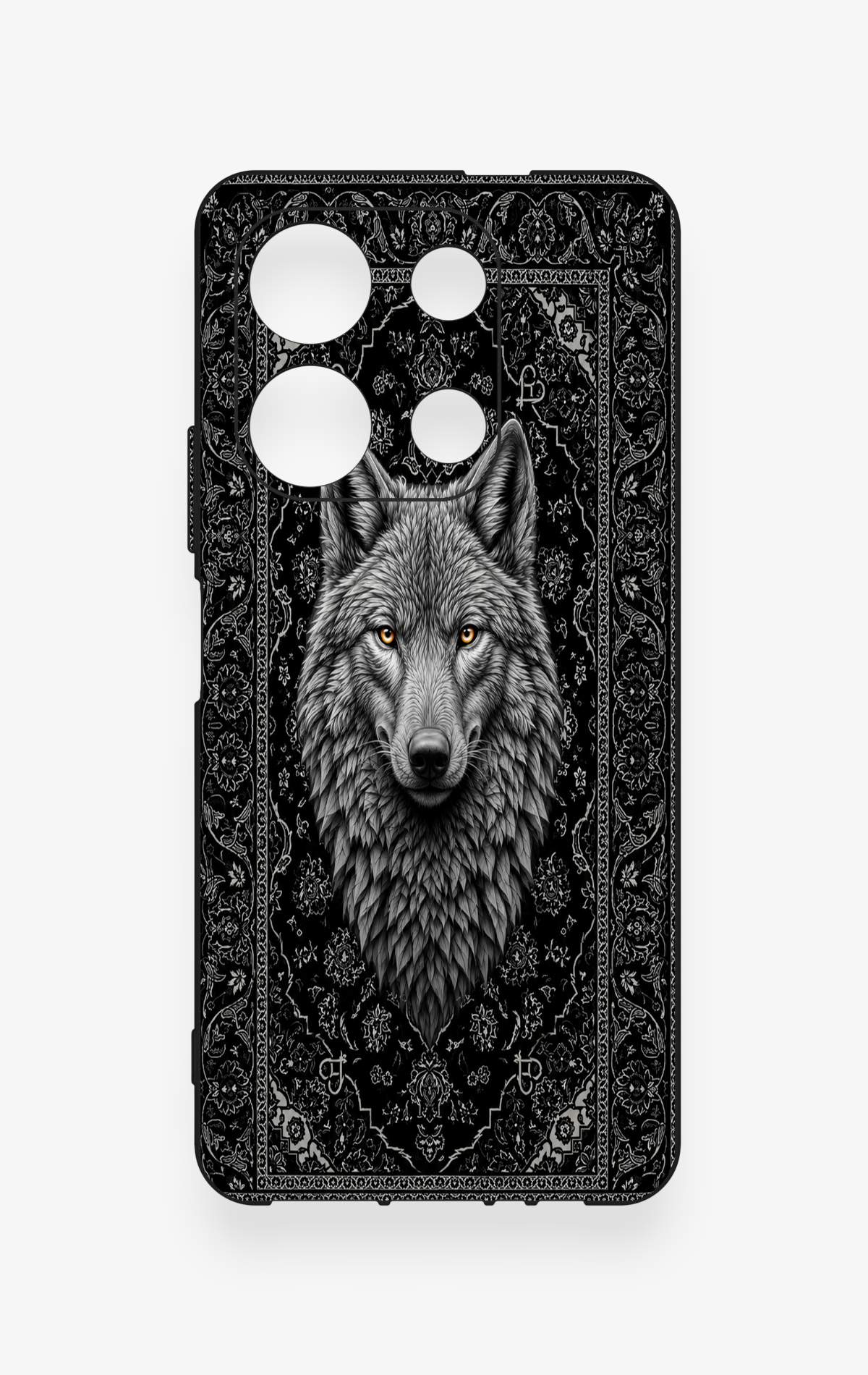İnfinix Note 30 Uyumlu Etnik Kurt Desenli Silikon Kılıf