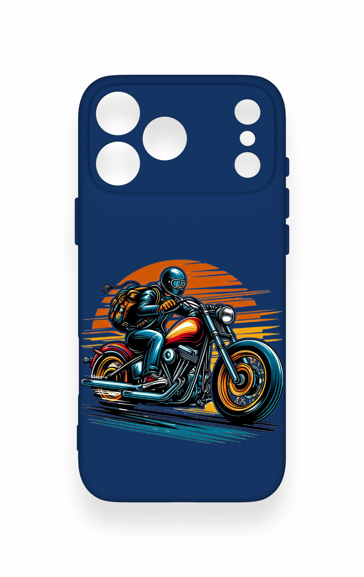 iPhone 17 Pro Max Uyumlu Moto Rider Desenli Silikon Kılıf