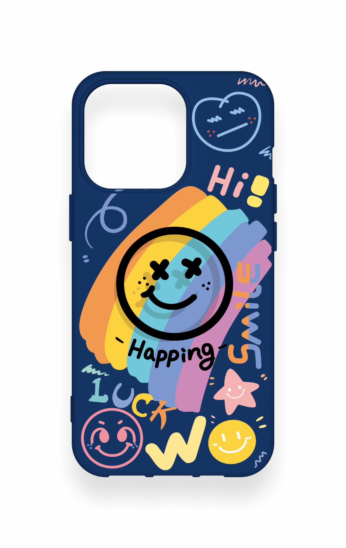 iPhone 13 Pro Uyumlu Happing Smile Desenli Silikon Kılıf