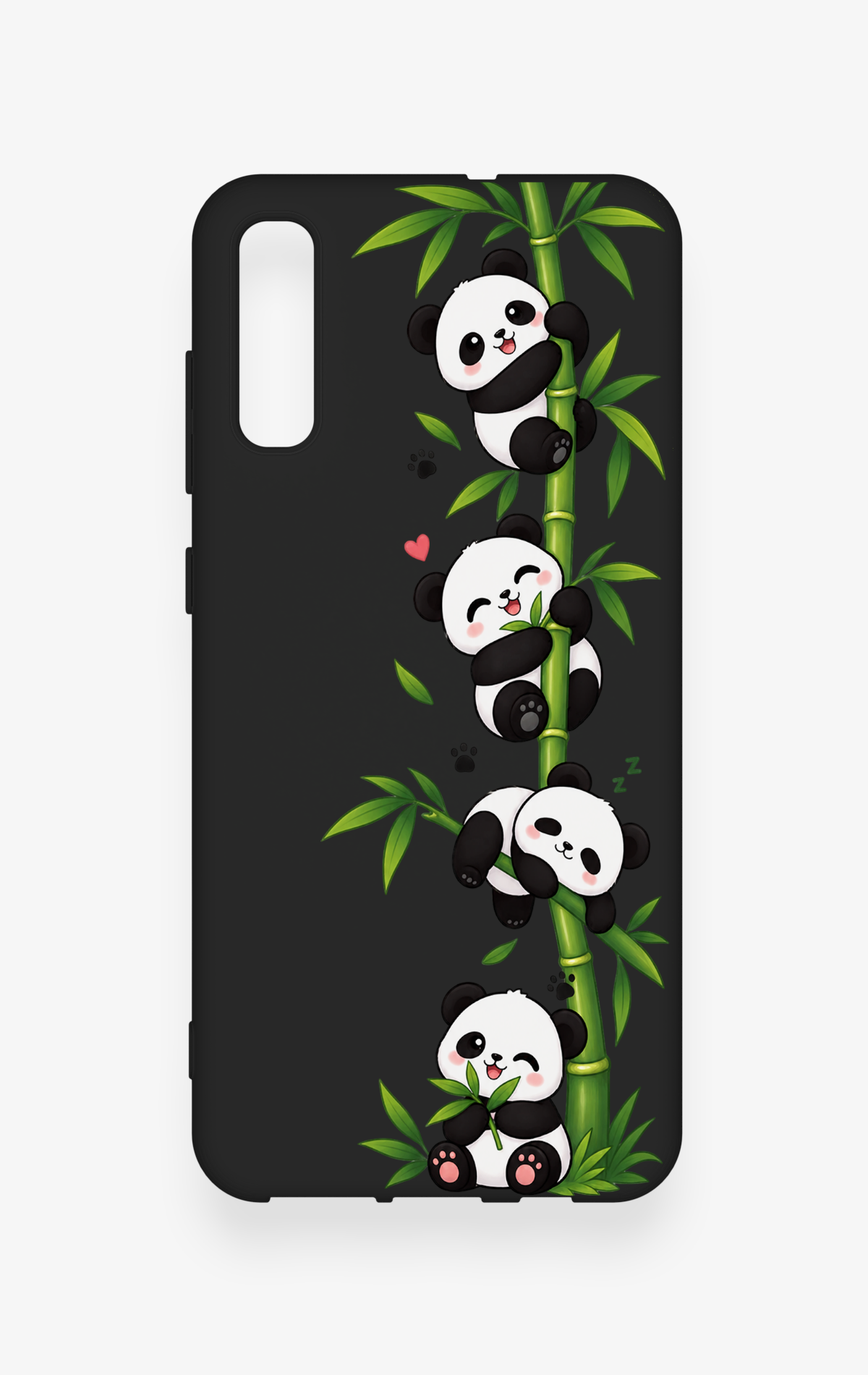 Samsung A70 Uyumlu Sevimli Panda Bambu Desenli Silikon Kılıf