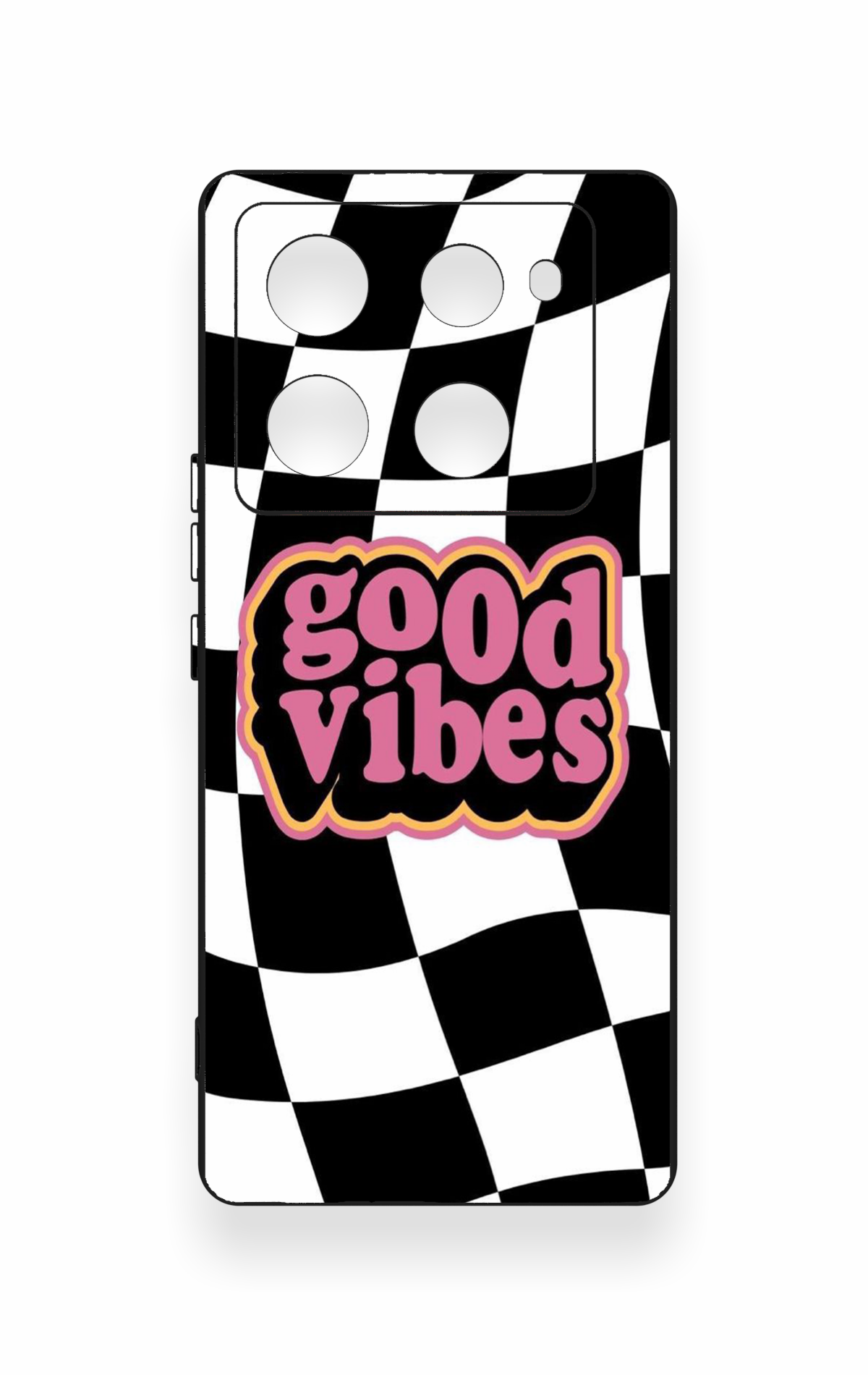 İnfinix Note 40 Pro Uyumlu Black Good Vibes Desenli Silikon Kılıf