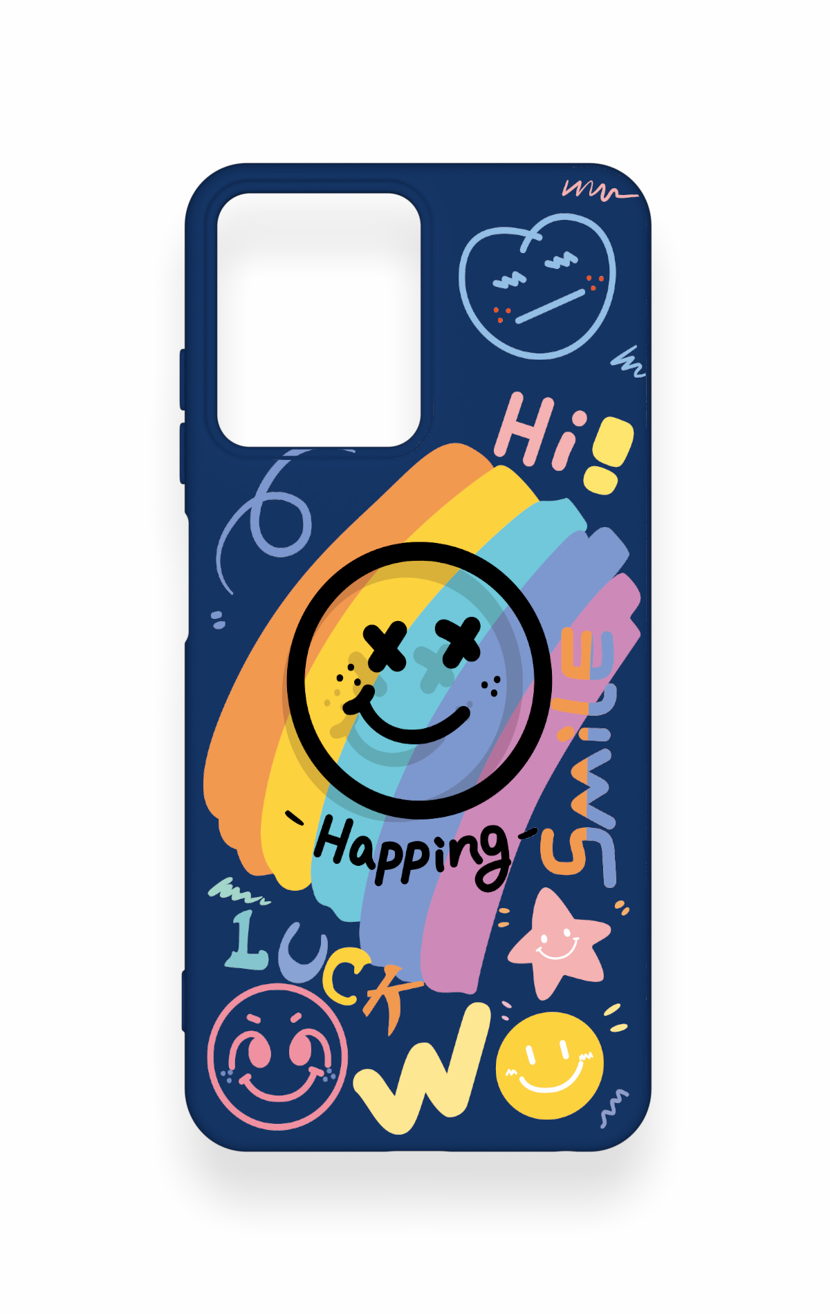 Casper Via M40 Uyumlu Happing Smile Desenli Silikon Kılıf