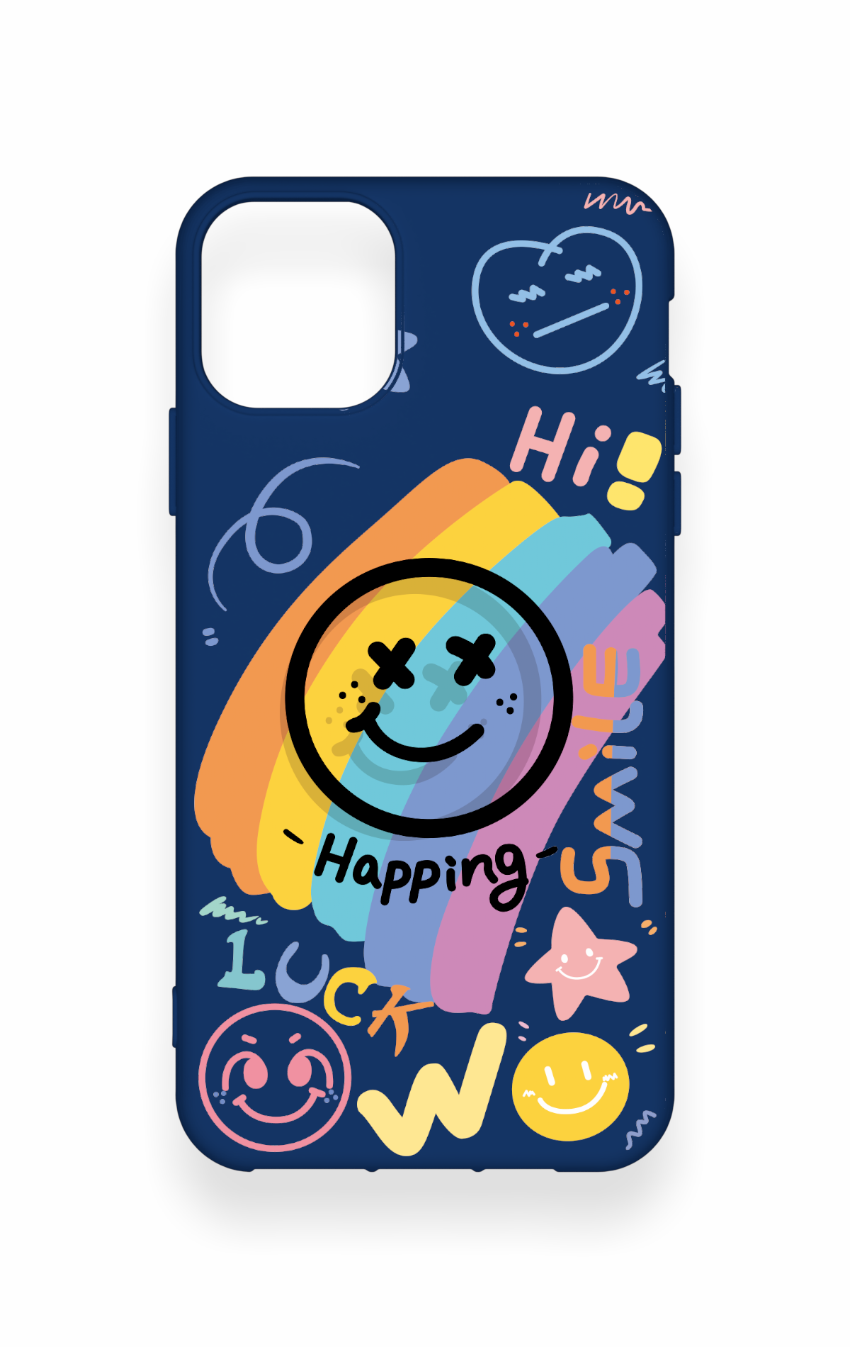 iPhone 11 Pro Max Uyumlu Happing Smile Desenli Silikon Kılıf