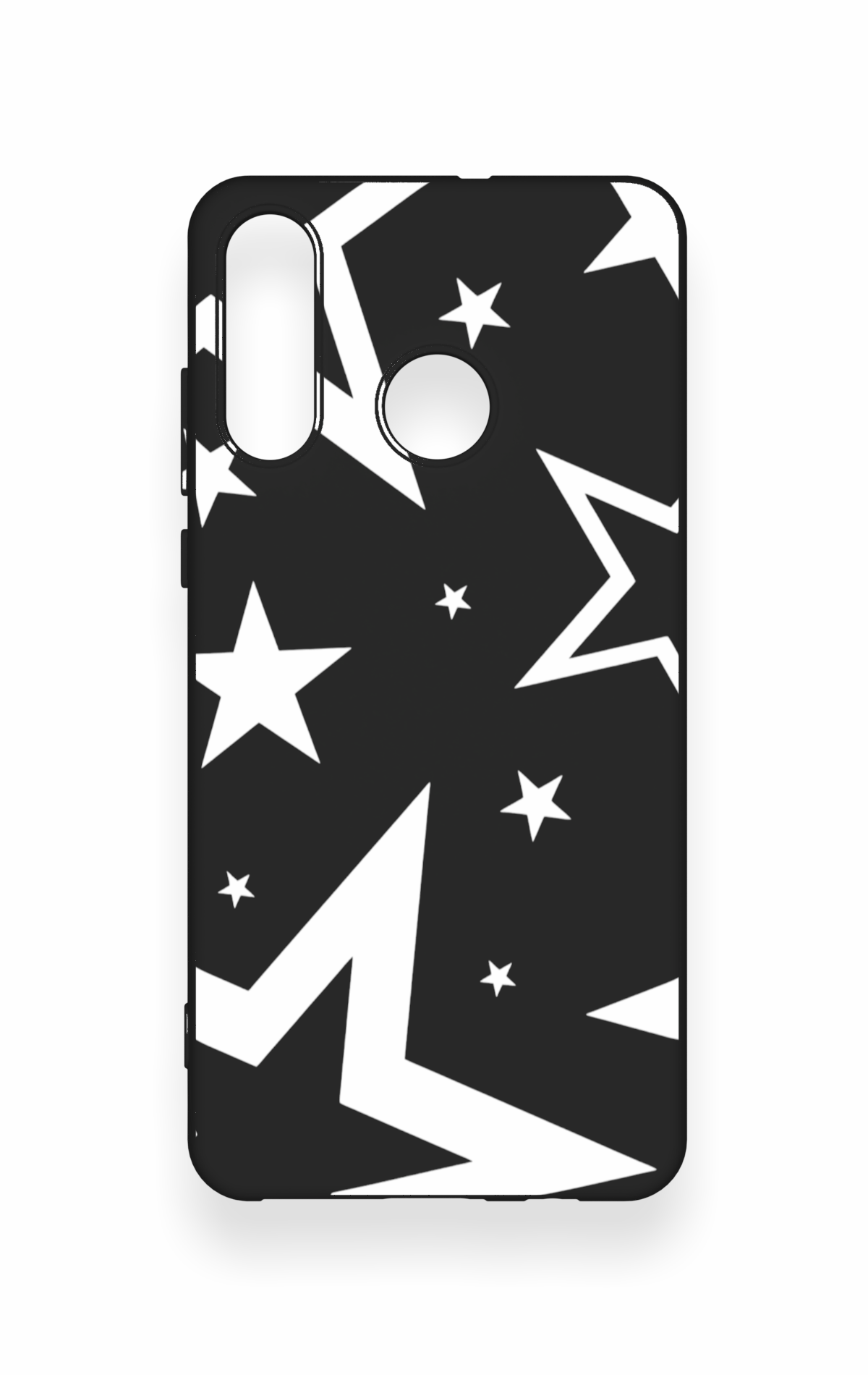 Huawei P30 Lite Uyumlu Siyah Mega Star Desenli Silikon Kılıf