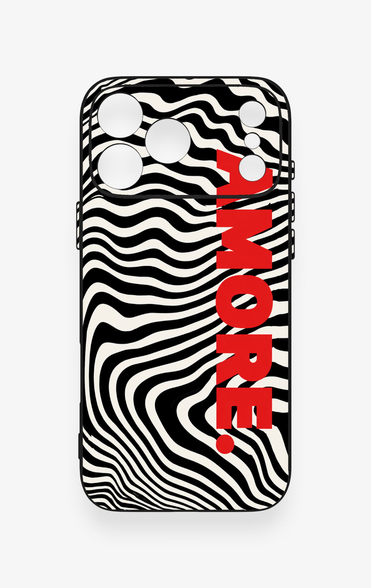 iPhone 17 Pro Max Uyumlu Zebra Amore Desenli Silikon Kılıf