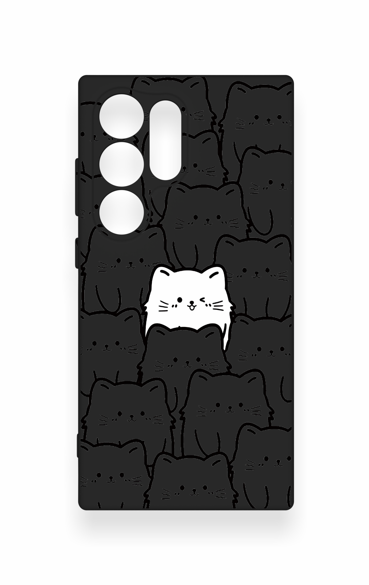 Samsung S24 Ultra Uyumlu Many Cats Desenli Silikon Kılıf