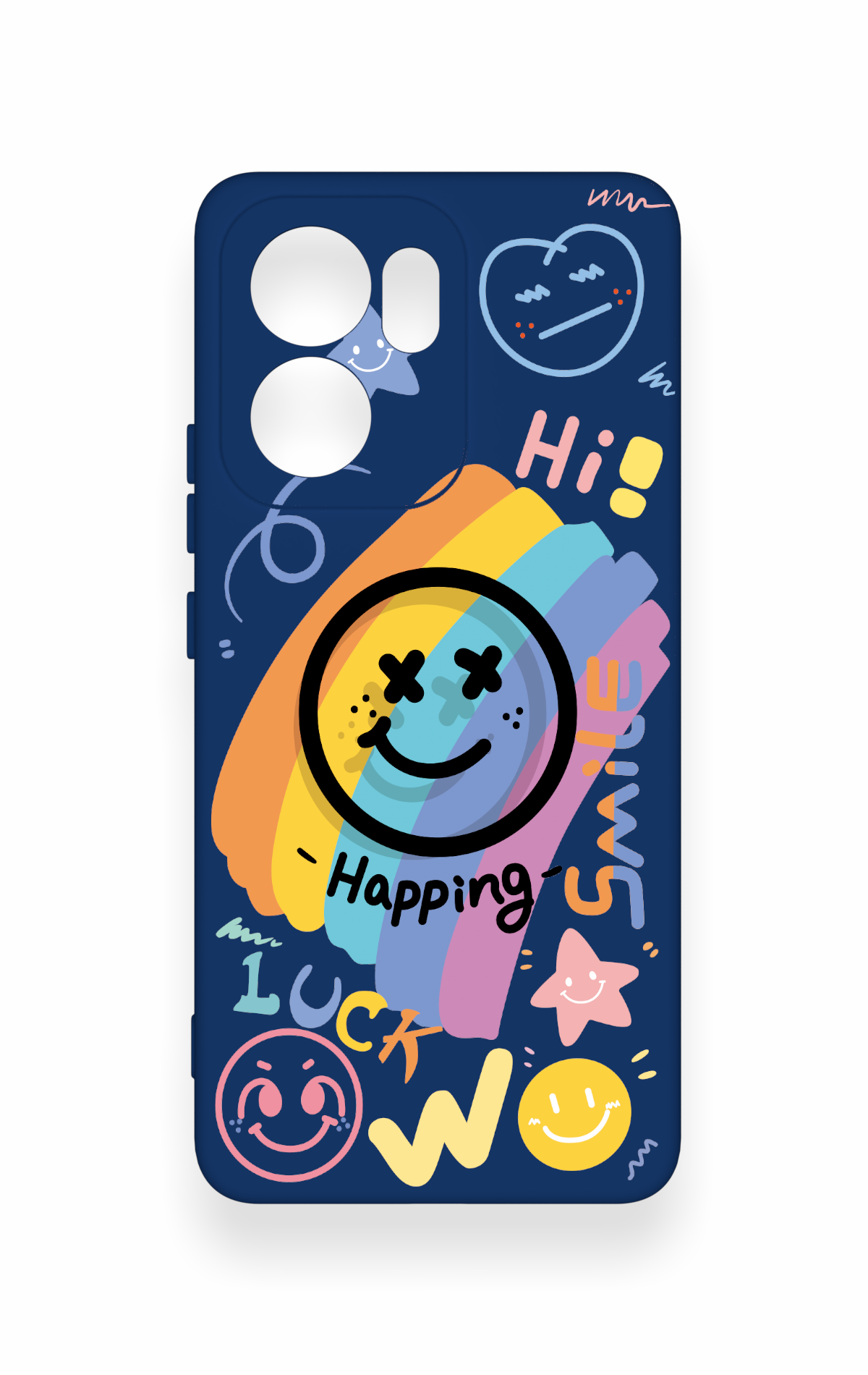 Oppo Reno 13F Uyumlu Happing Smile Desenli Silikon Kılıf