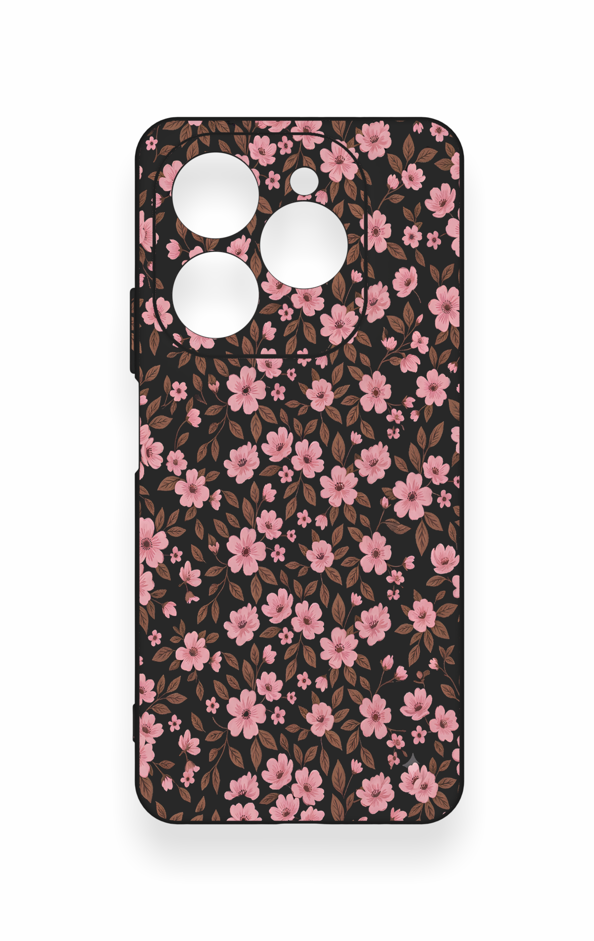 Tecno Spark 20 Pro Uyumlu Mini Pembe Çiçek Desenli Silikon Kılıf