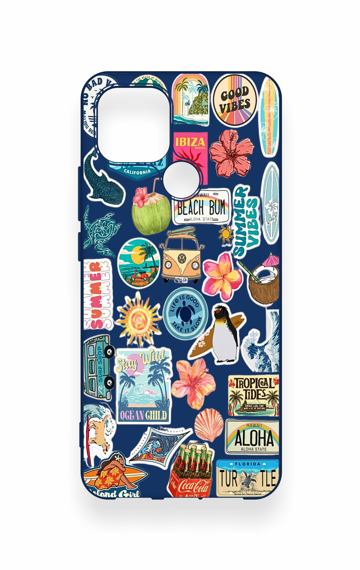 Oppo A15 Uyumlu Summer Vibes Desenli Silikon Kılıf