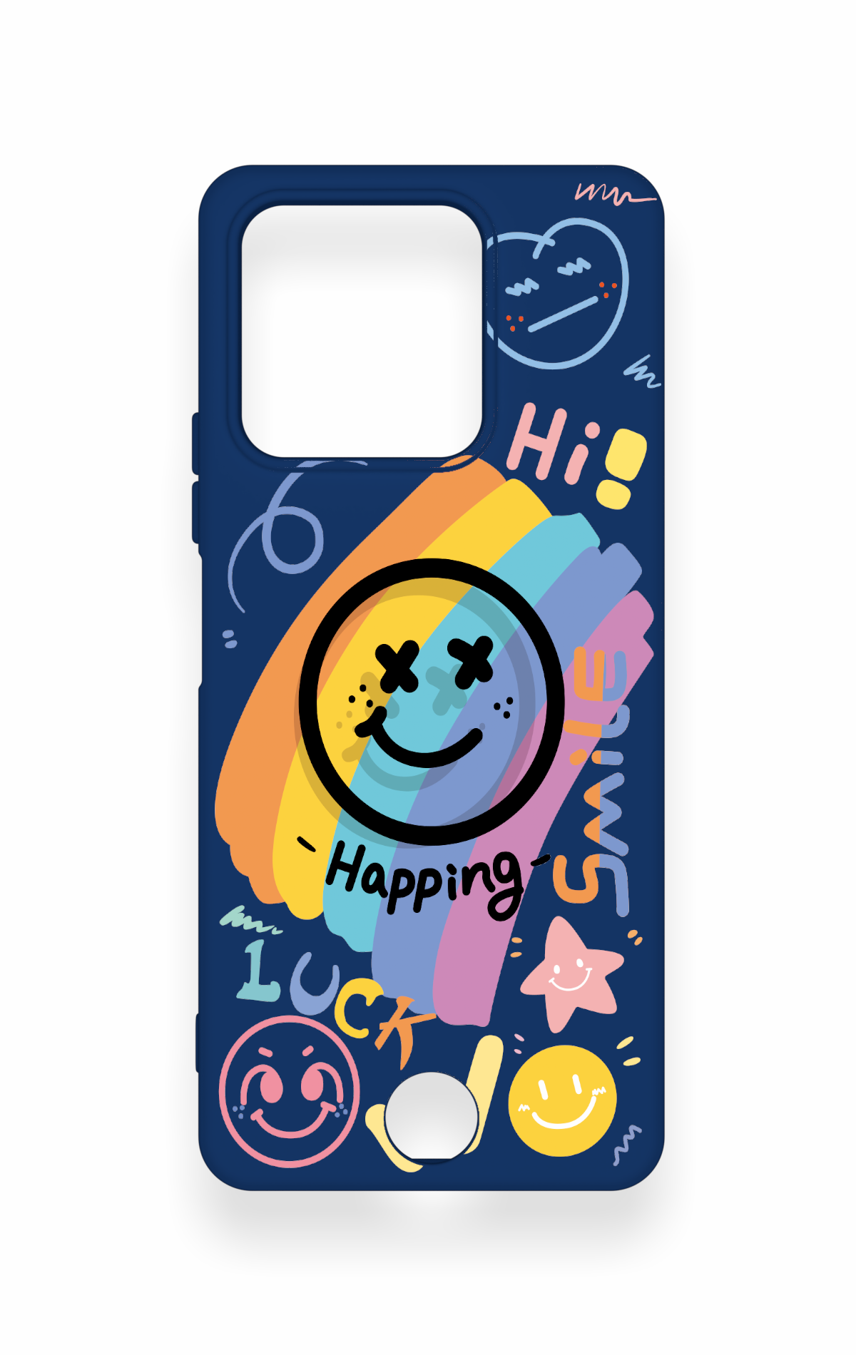 Reeder S71 Uyumlu Happing Smile Desenli Silikon Kılıf