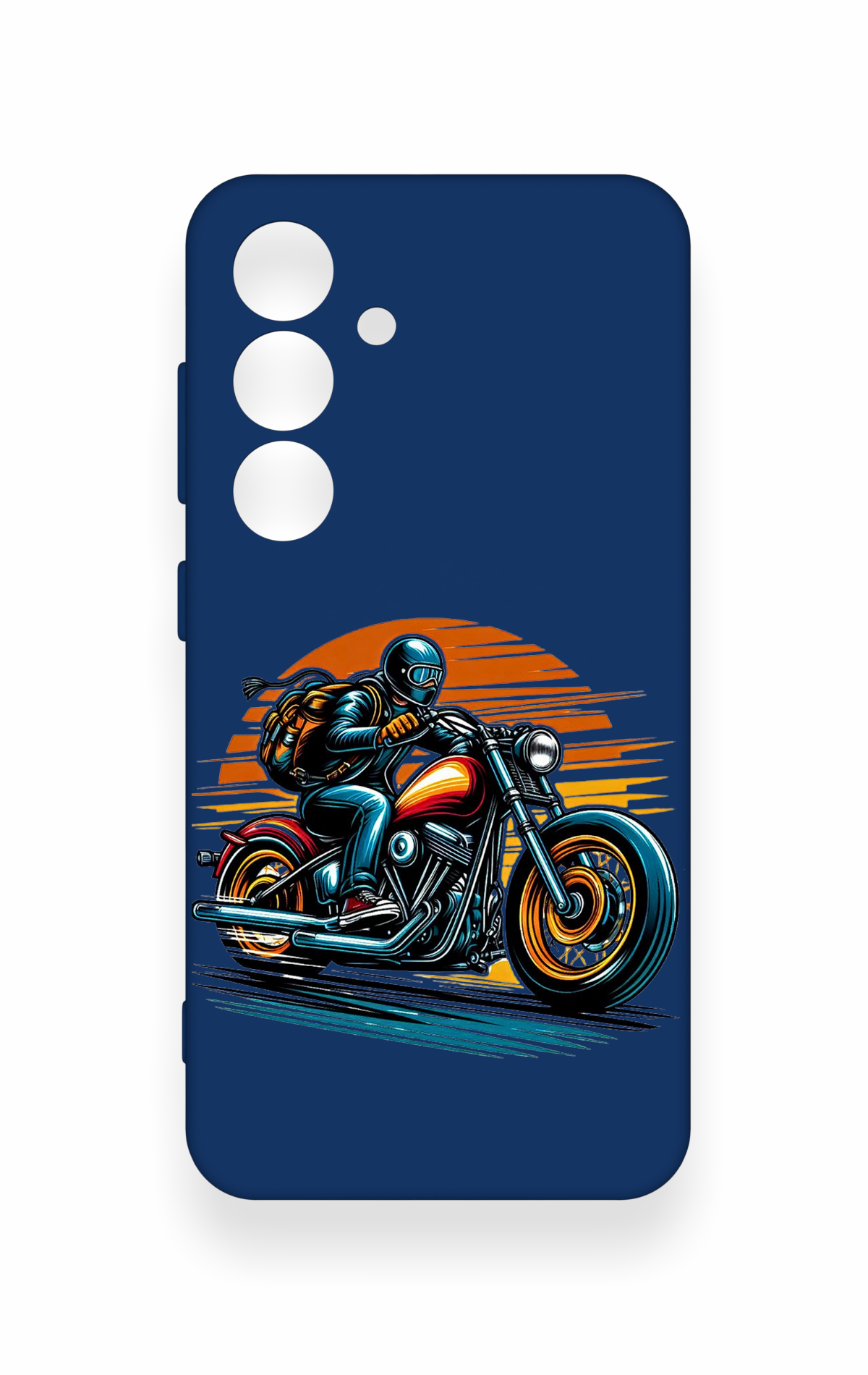 Samsung S24 Uyumlu Moto Rider Desenli Silikon Kılıf