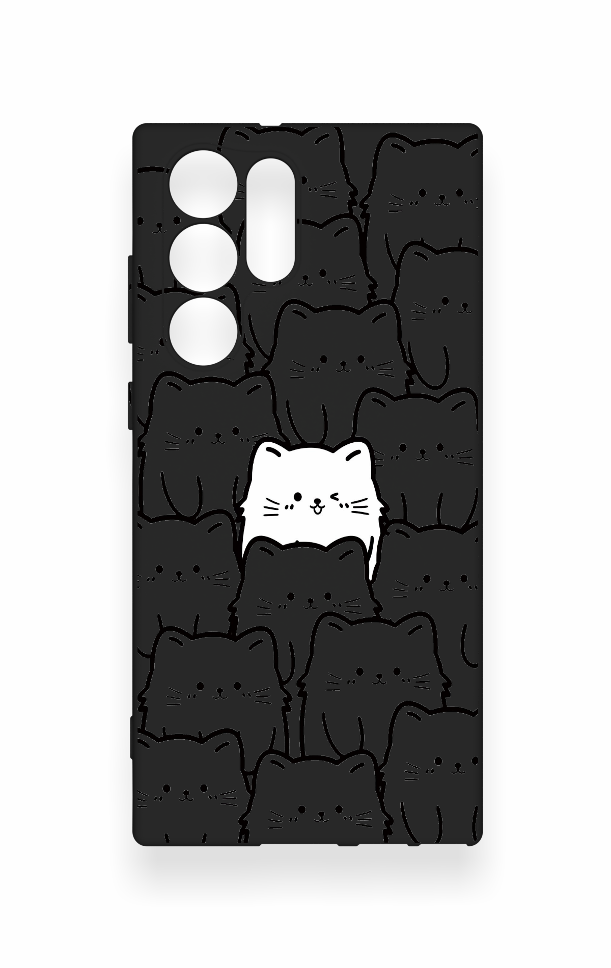 Samsung S22 Ultra Uyumlu Many Cats Desenli Silikon Kılıf