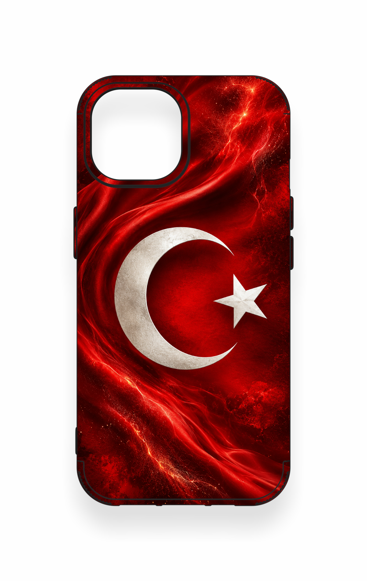 iPhone 15 Uyumlu Türk Bayrağı Desenli Silikon Kılıf