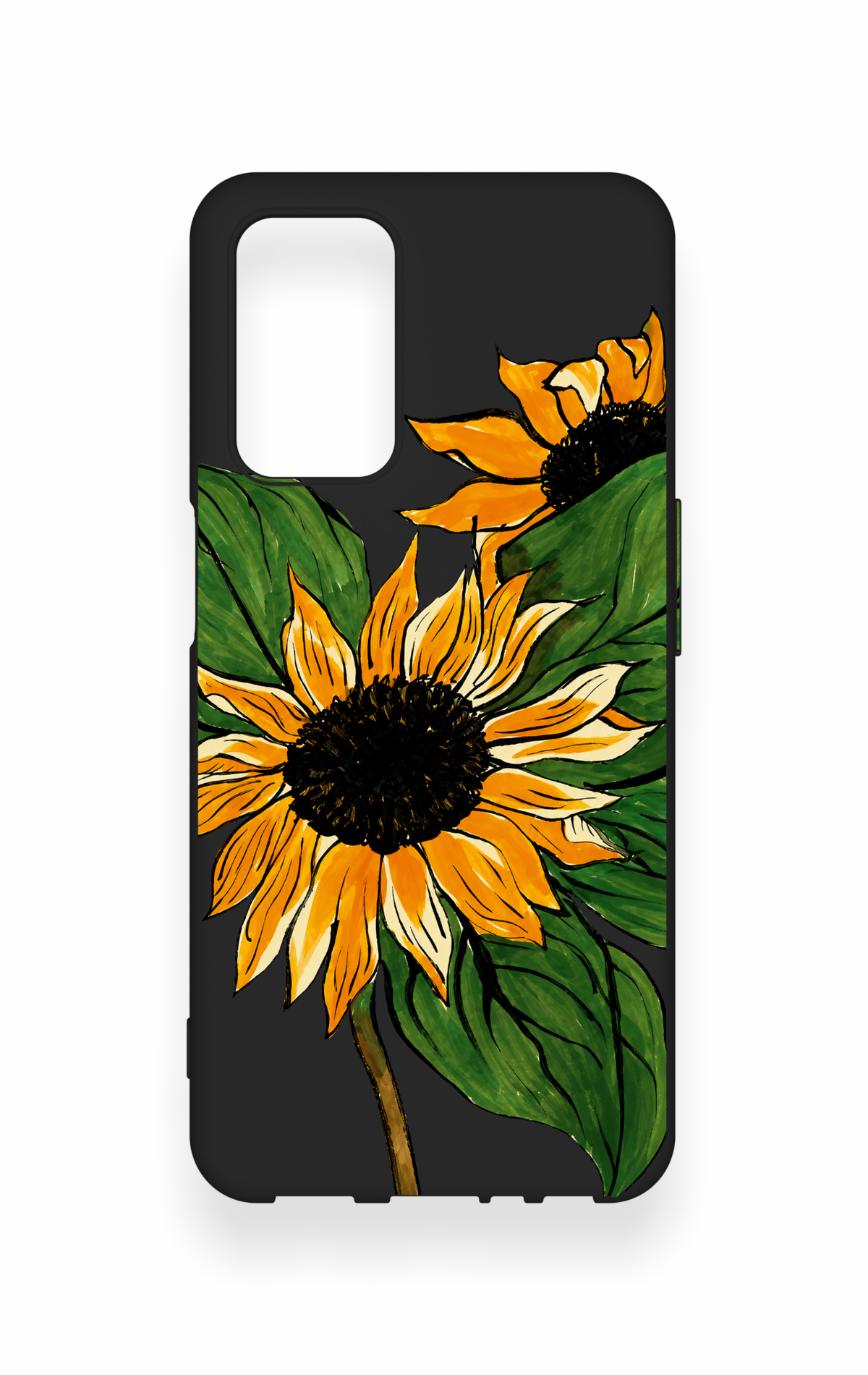 Oppo A55 Uyumlu Ay Çiçeği Desenli Silikon Kılıf