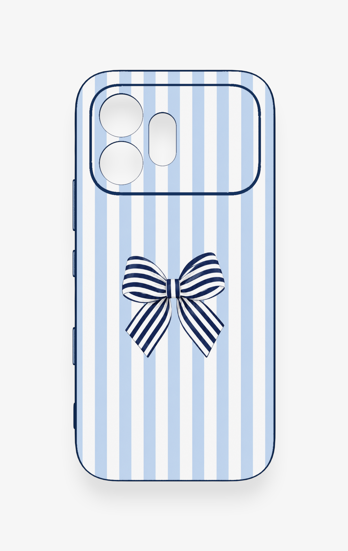 Honor 600 Uyumlu Mavi Beyaz Kurdele Desenli Silikon Kılıf