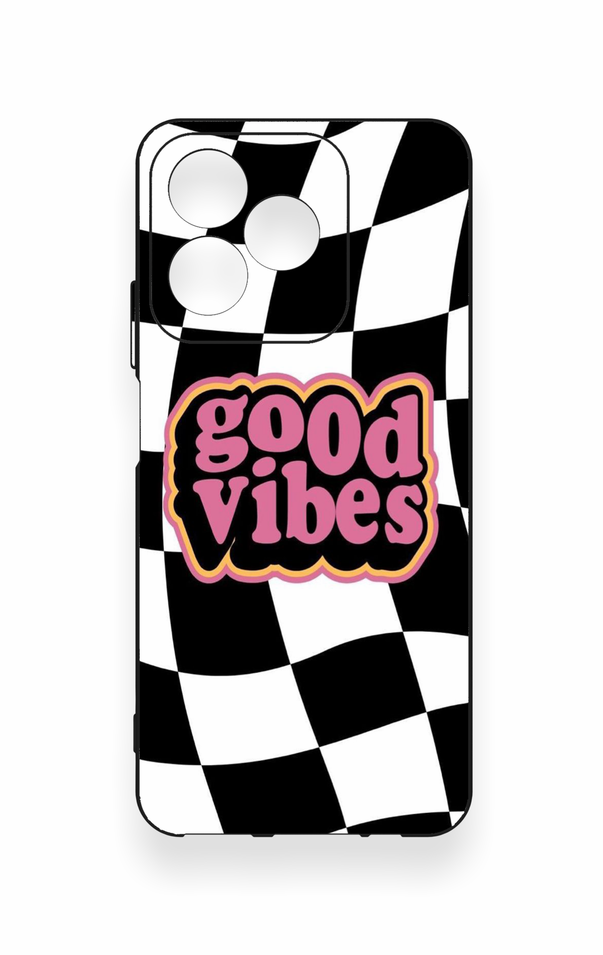 Realme C53 Uyumlu Black Good Vibes Desenli Silikon Kılıf