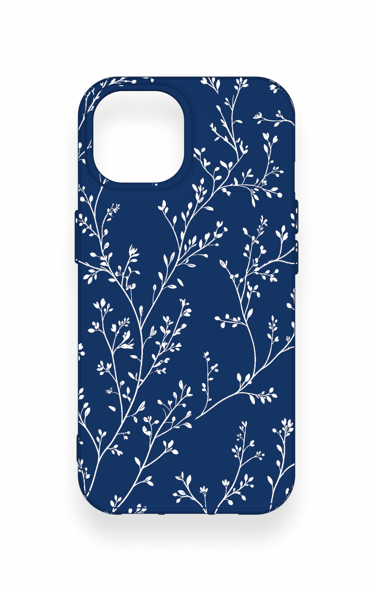 iPhone 15 Uyumlu İnce Yaprak Dalı Desenli Silikon Kılıf