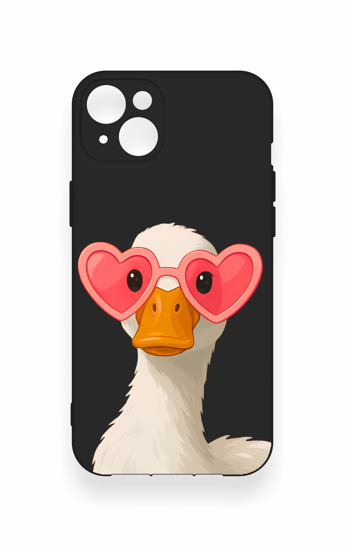 iPhone 14 Plus/15 Plus Uyumlu Aşık Ördek Desenli Silikon Kılıf