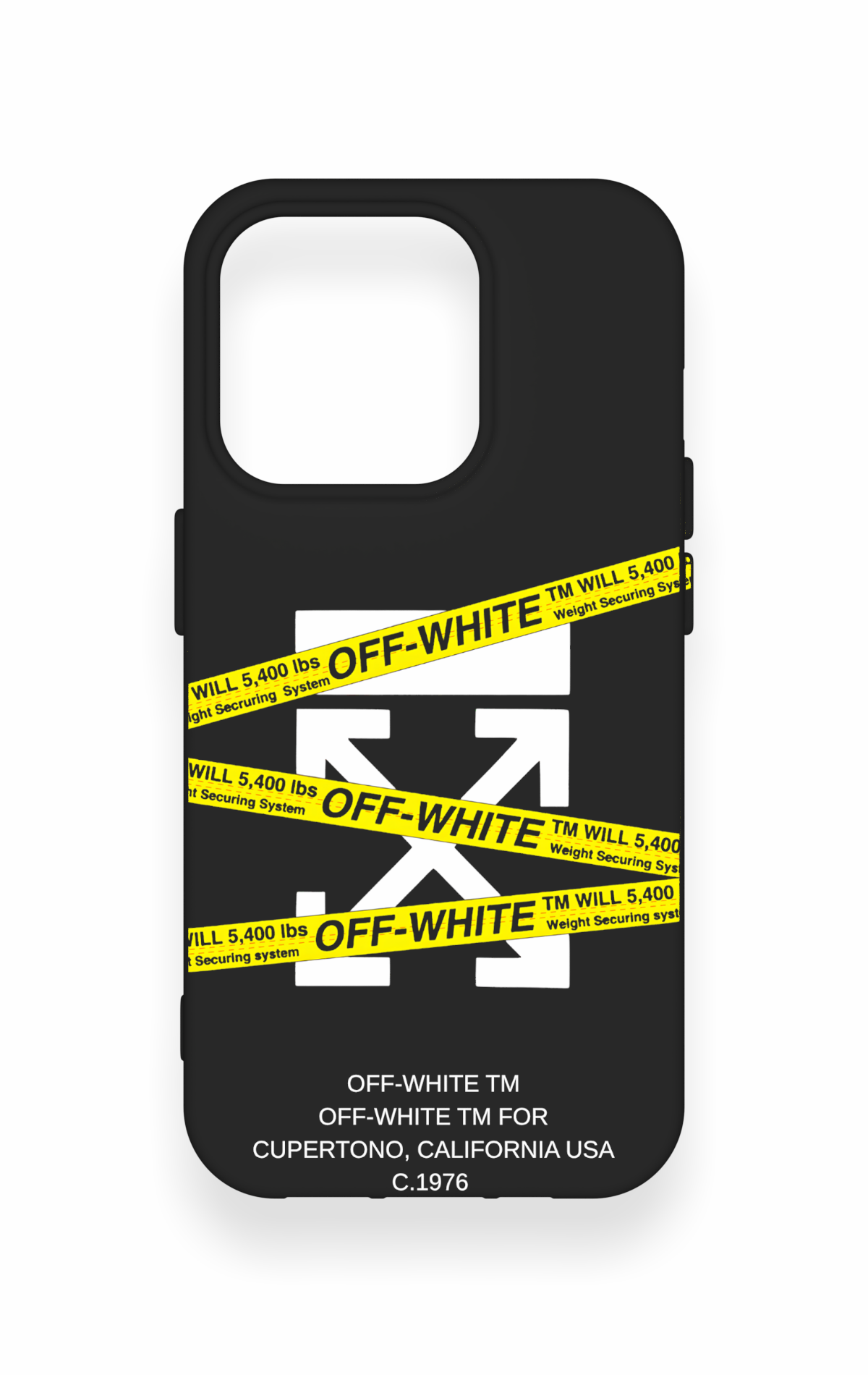 iPhone 15 Pro Uyumlu Off White Desenli Silikon Kılıf