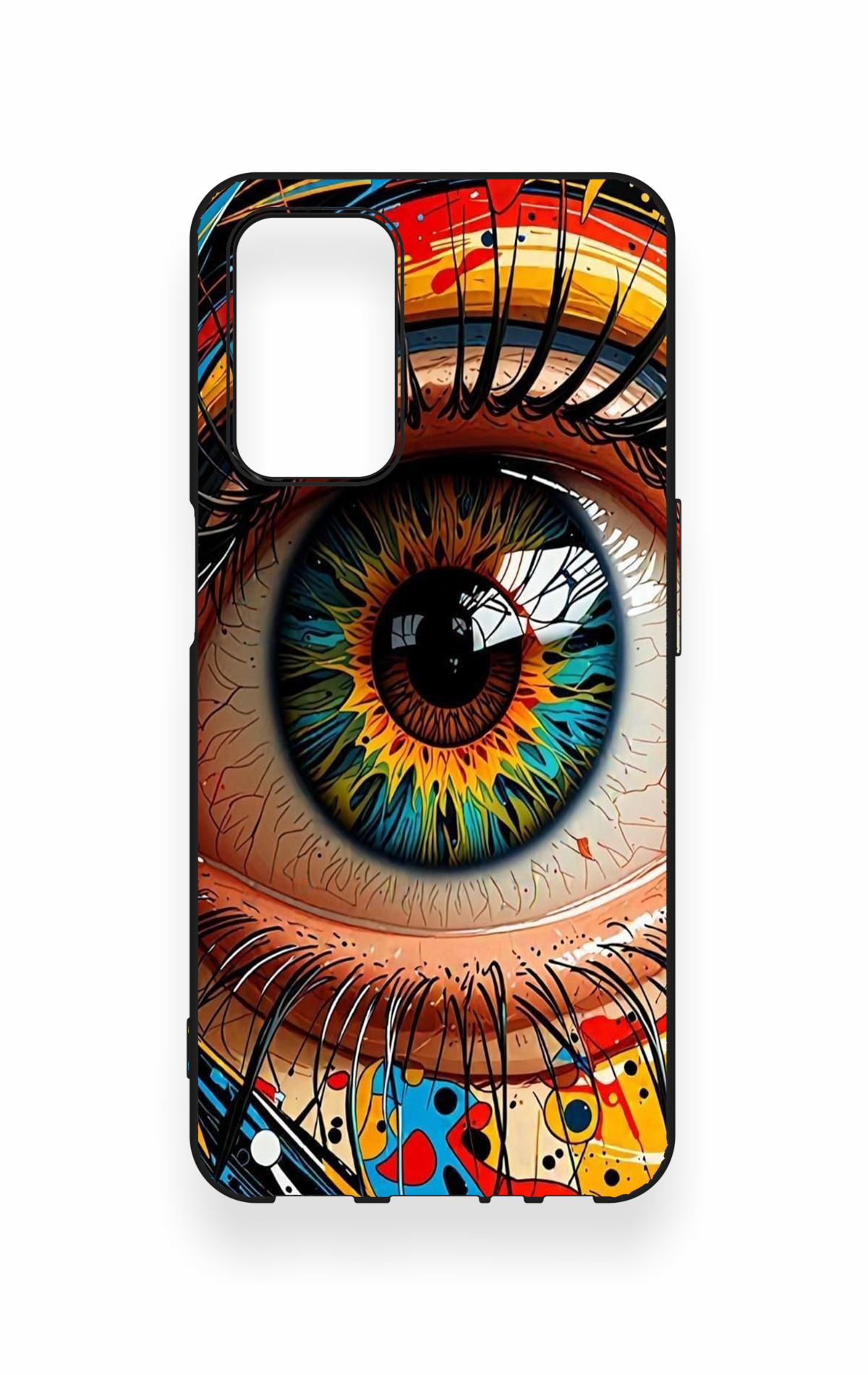 Oppo A55 Uyumlu Renkli Göz Bebeği Desenli Silikon Kılıf