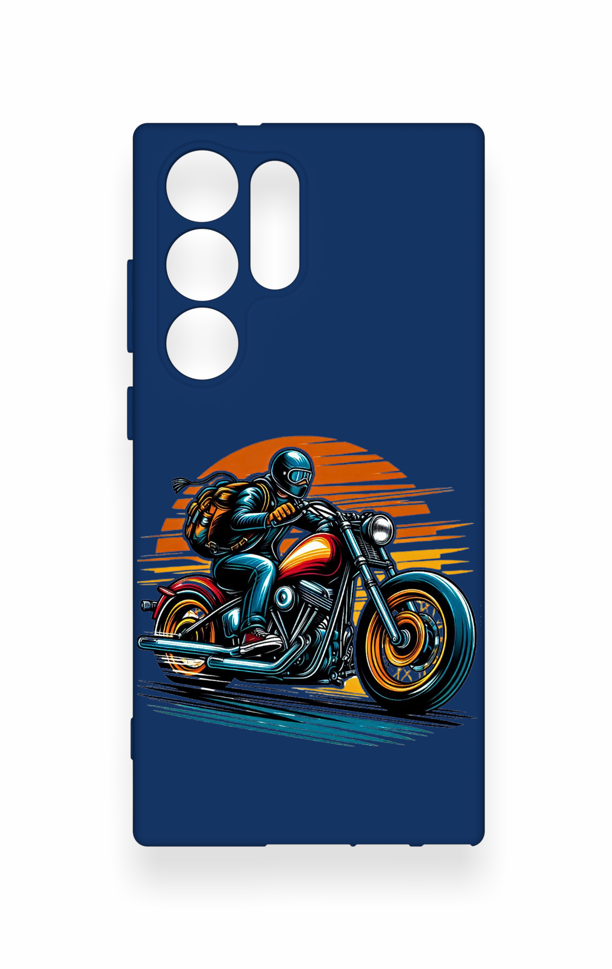 Samsung S23 Ultra Uyumlu Moto Rider Desenli Silikon Kılıf