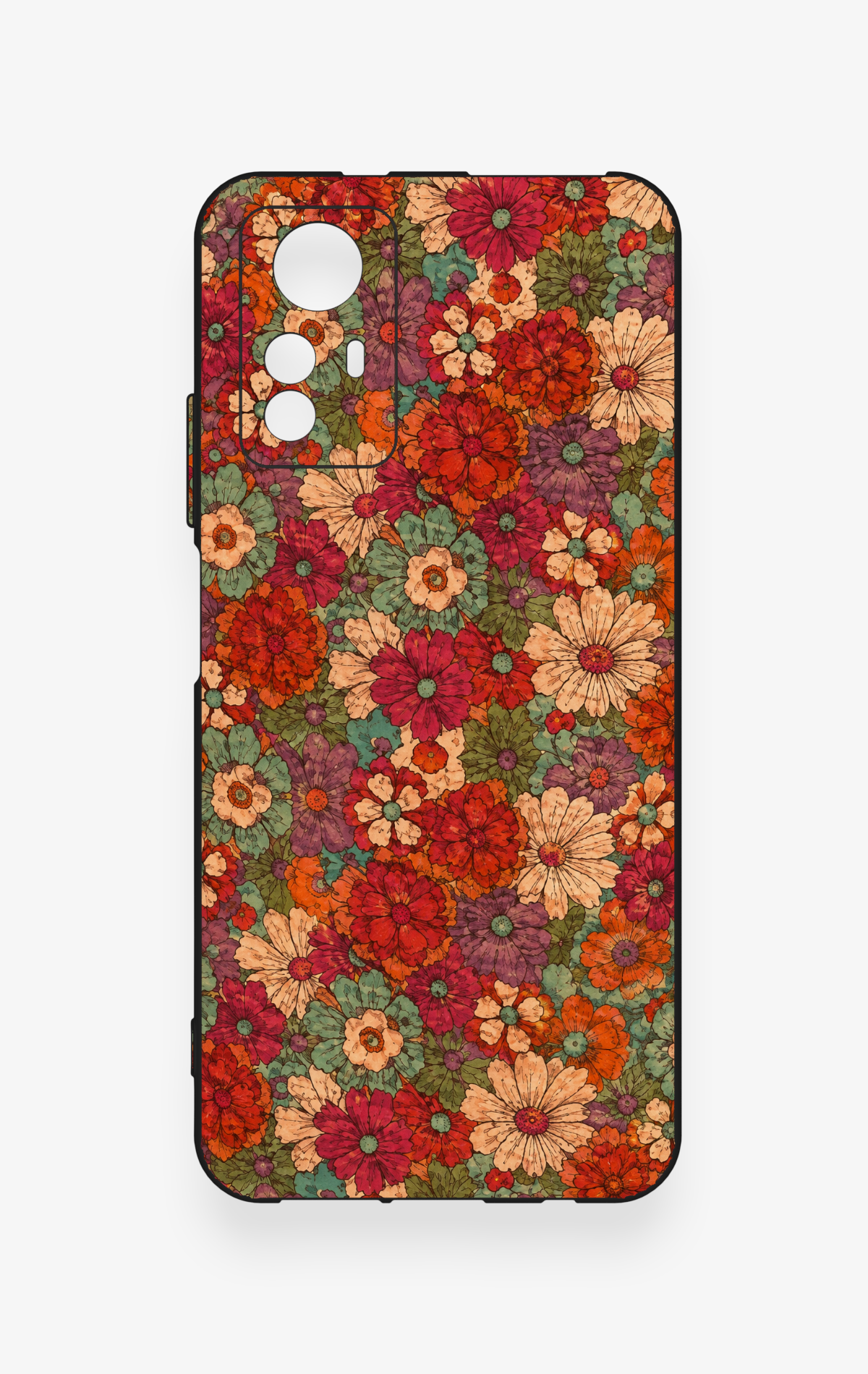 Redmi Note 12S Uyumlu Pastel Çiçek Bahçesi Desenli Silikon Kılıf