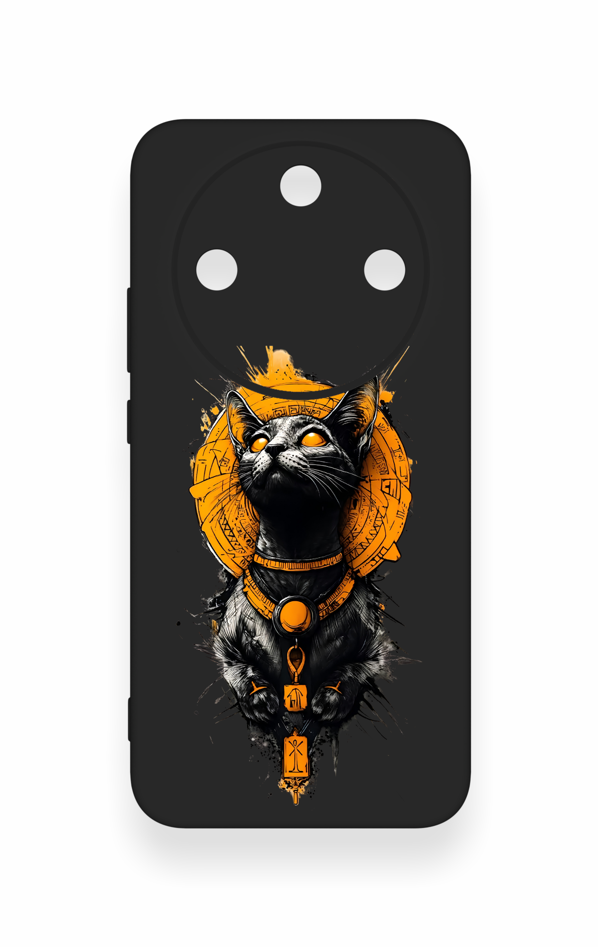 Honor Magic 8 Lite Uyumlu Mısırlı Kedi Tanrısı Desenli Silikon Kılıf