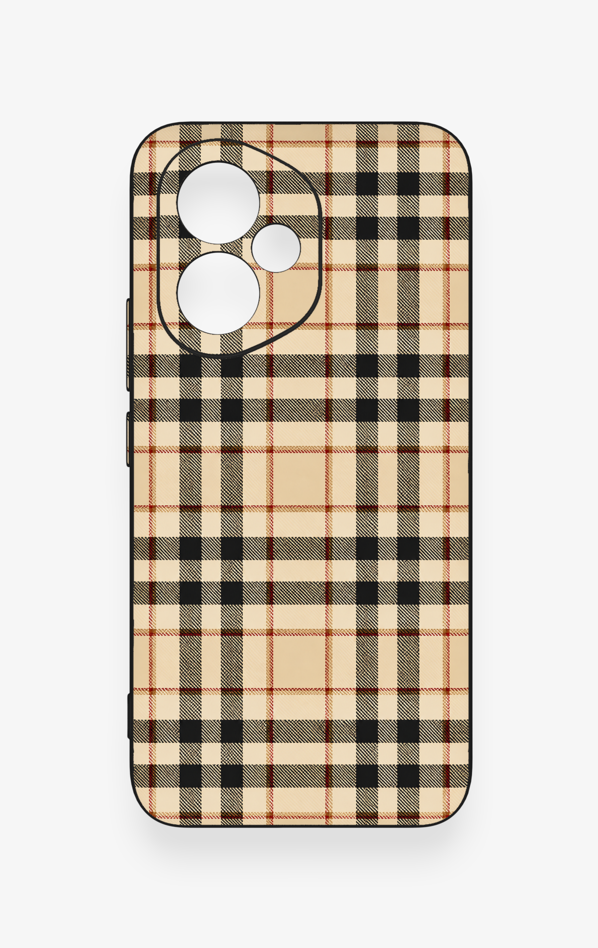 Honor 400 Uyumlu Karamel Siyah Ekose Desenli Silikon Kılıf