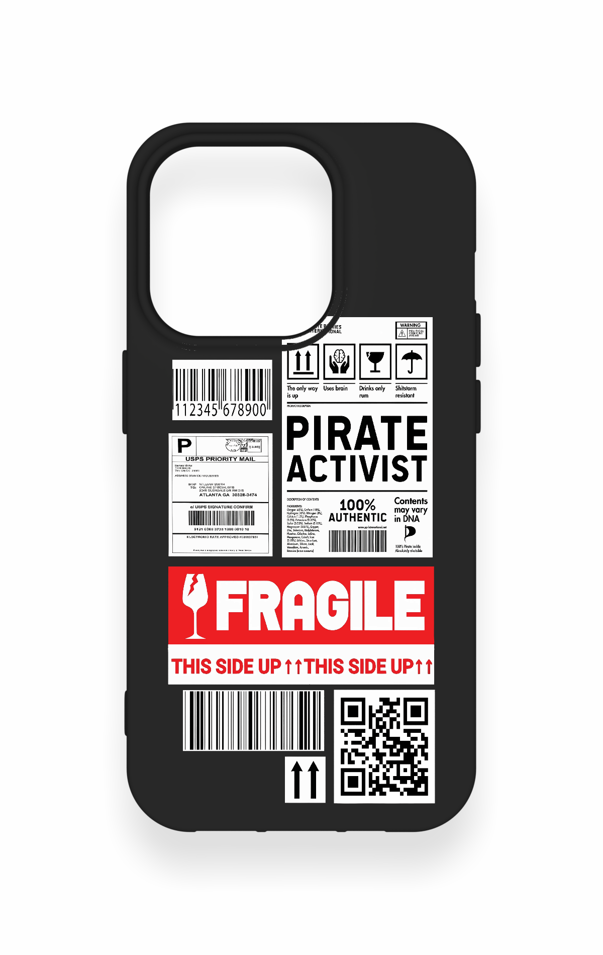 iPhone 14 Pro Uyumlu Fragile Desenli Silikon Kılıf