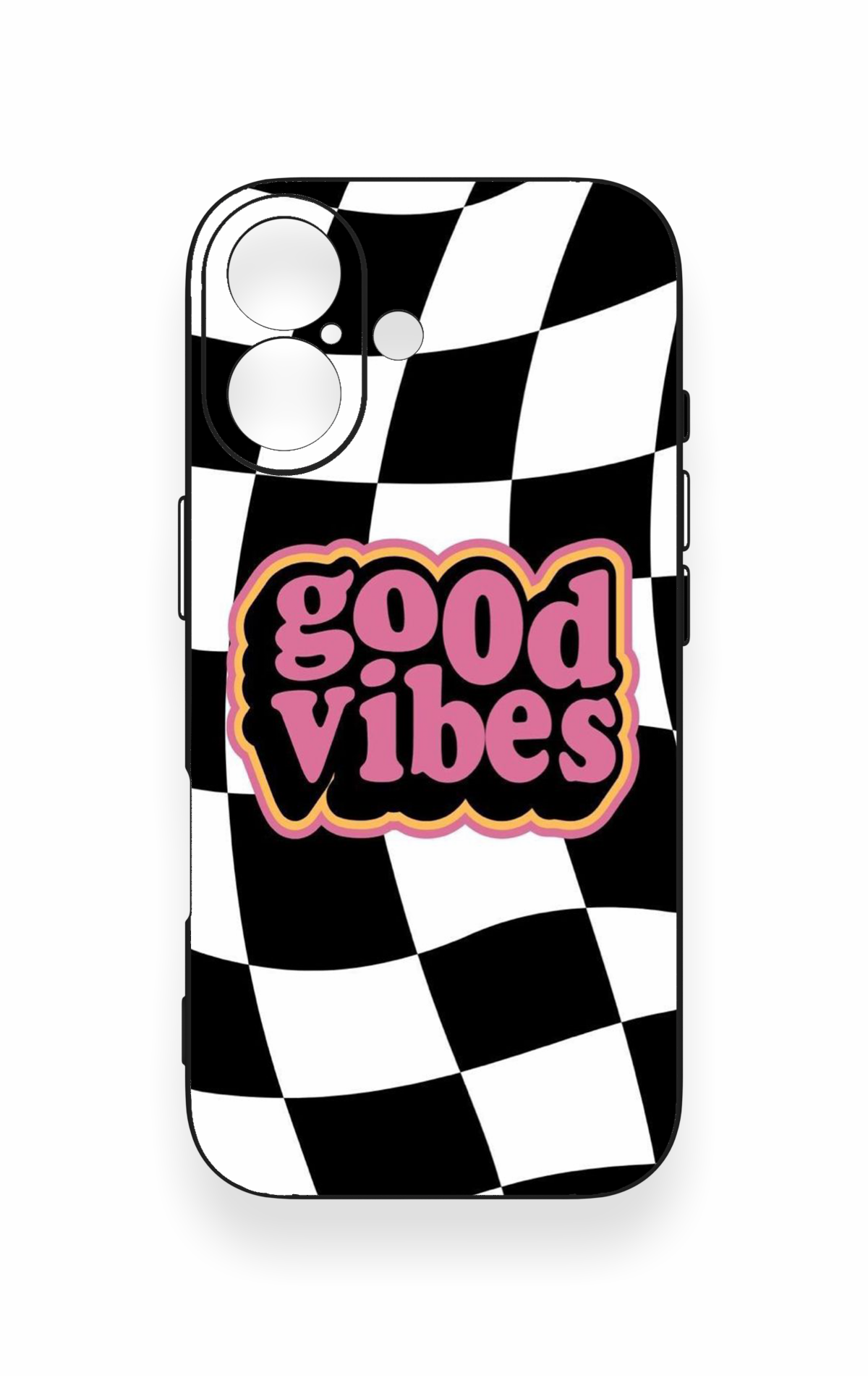 iPhone 17 Uyumlu Black Good Vibes Desenli Silikon Kılıf