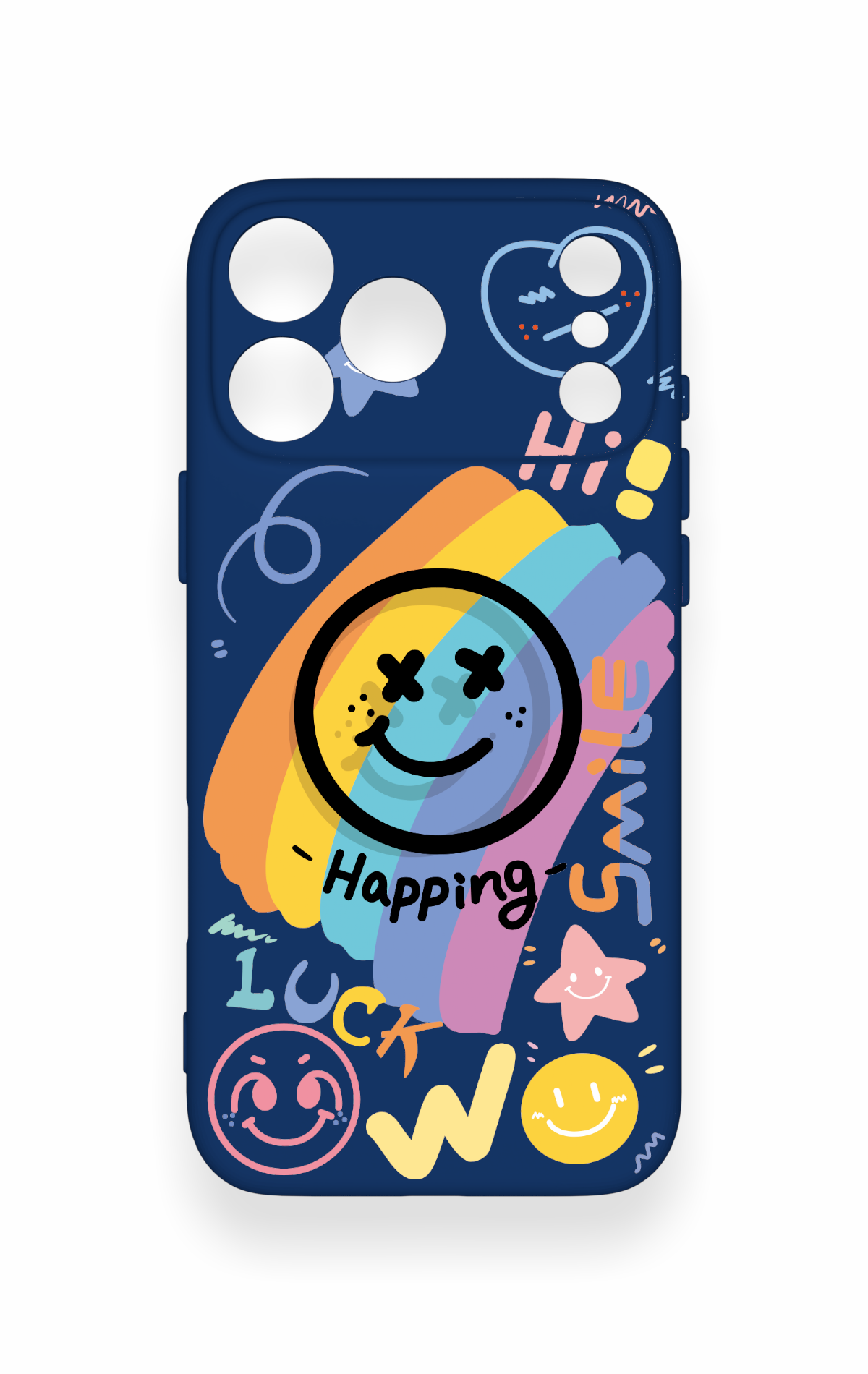 iPhone 17 Pro Max Uyumlu Happing Smile Desenli Silikon Kılıf