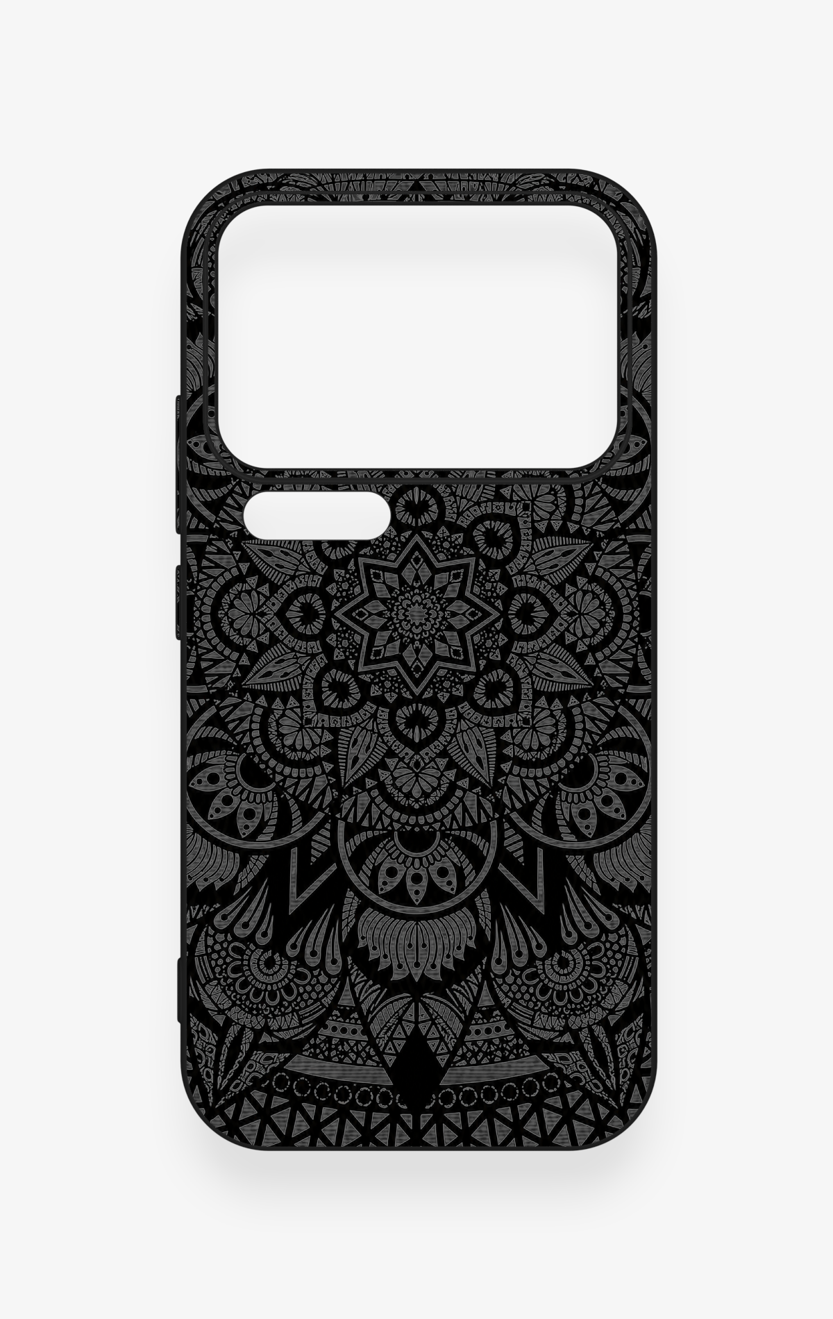 Xiaomi Mi 17 Pro 5G Uyumlu Siyah Beyaz Mandala Desenli Silikon Kılıf