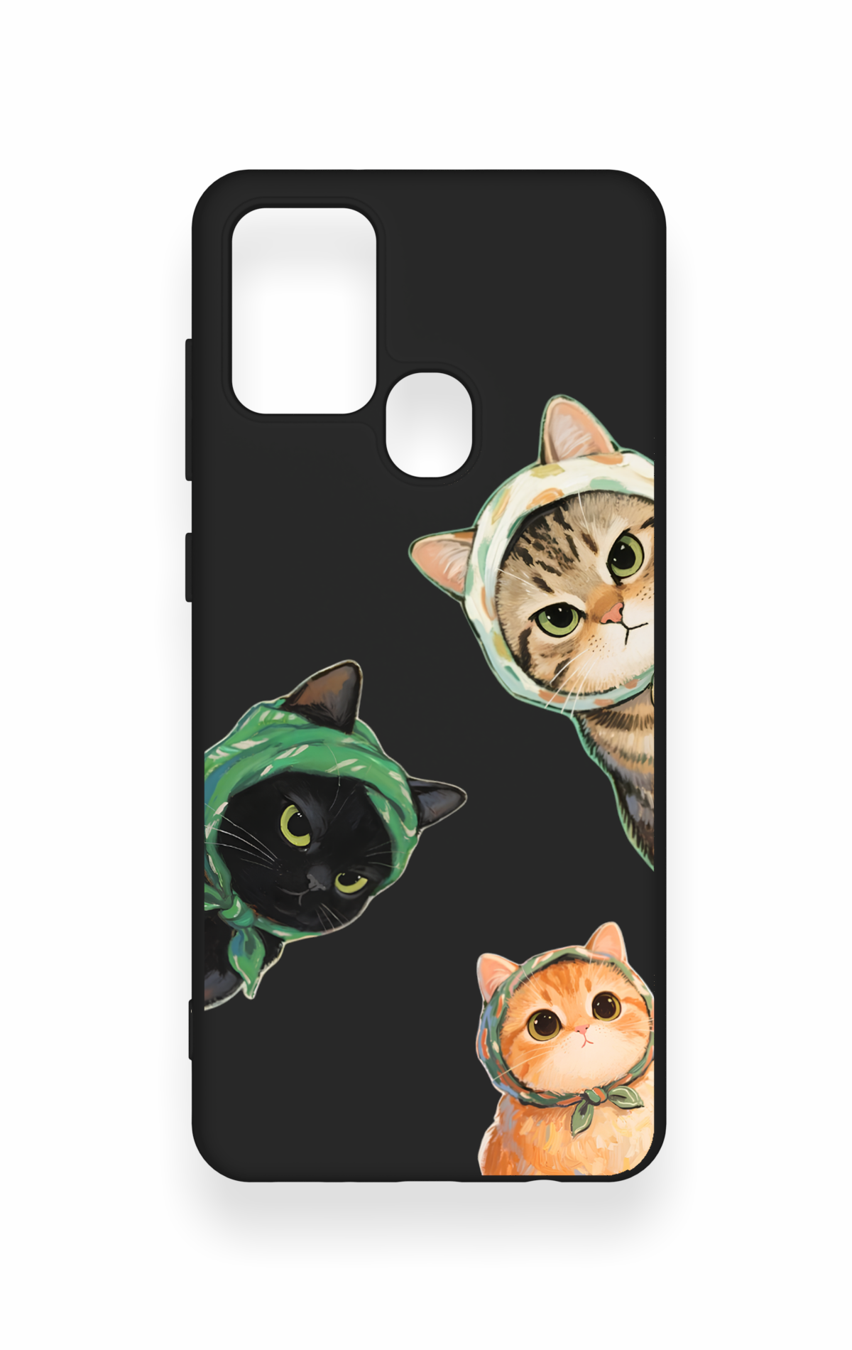 Samsung A21S Uyumlu Kedi Ekibi Desenli Silikon Kılıf
