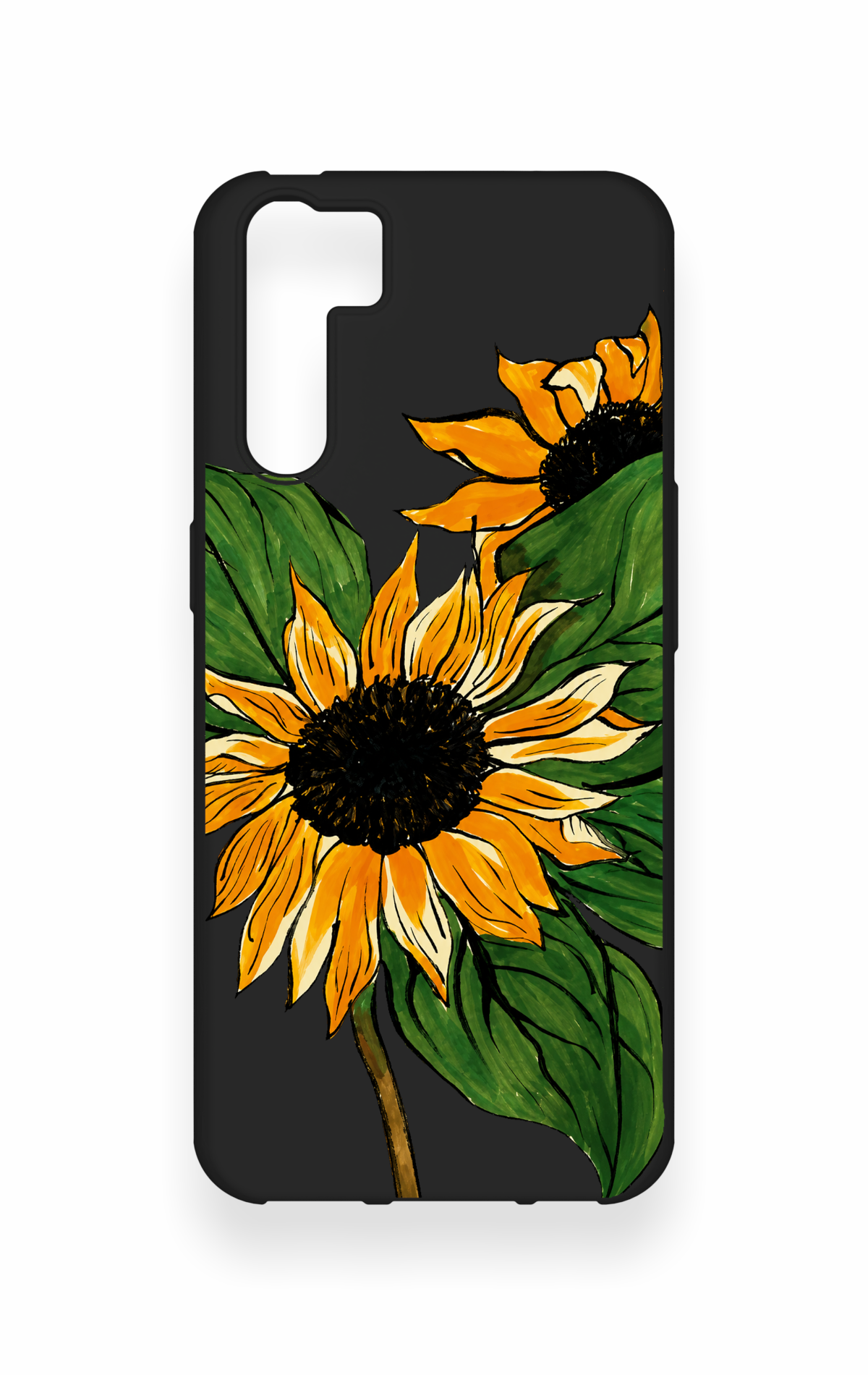 Oppo A91 Uyumlu Ay Çiçeği Desenli Silikon Kılıf