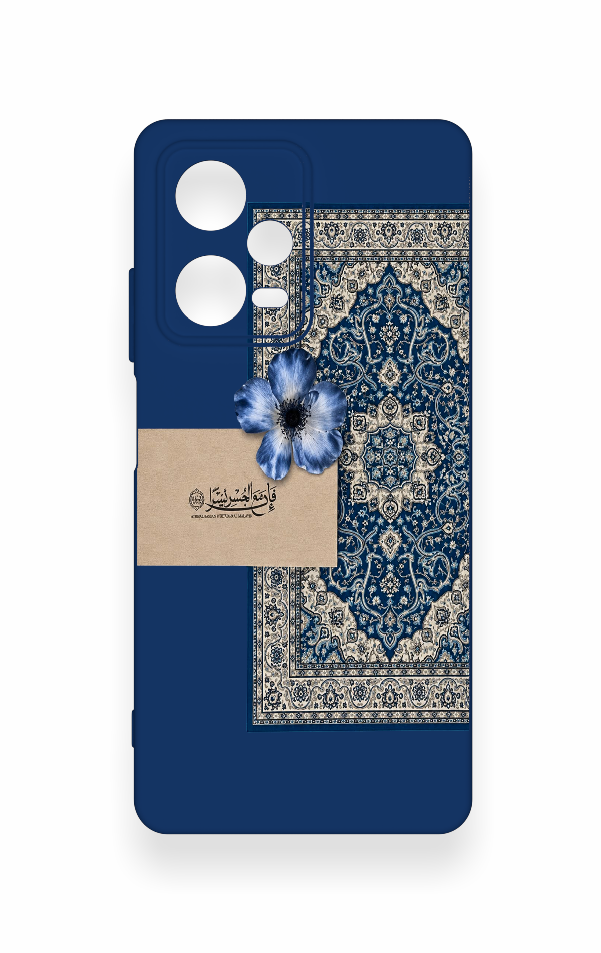 Redmi Note 12 Pro 5G Uyumlu Mavi Etnik Halı Desenli Silikon Kılıf