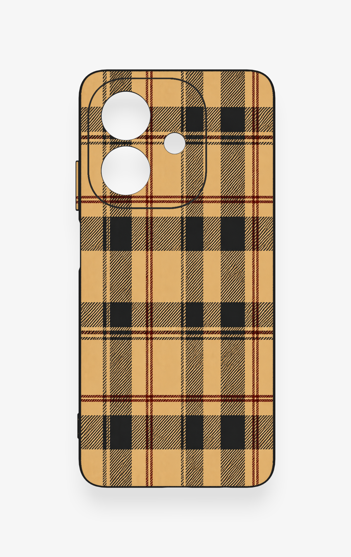 Oppo A3 Uyumlu Burberry Ekose Desenli Silikon Kılıf