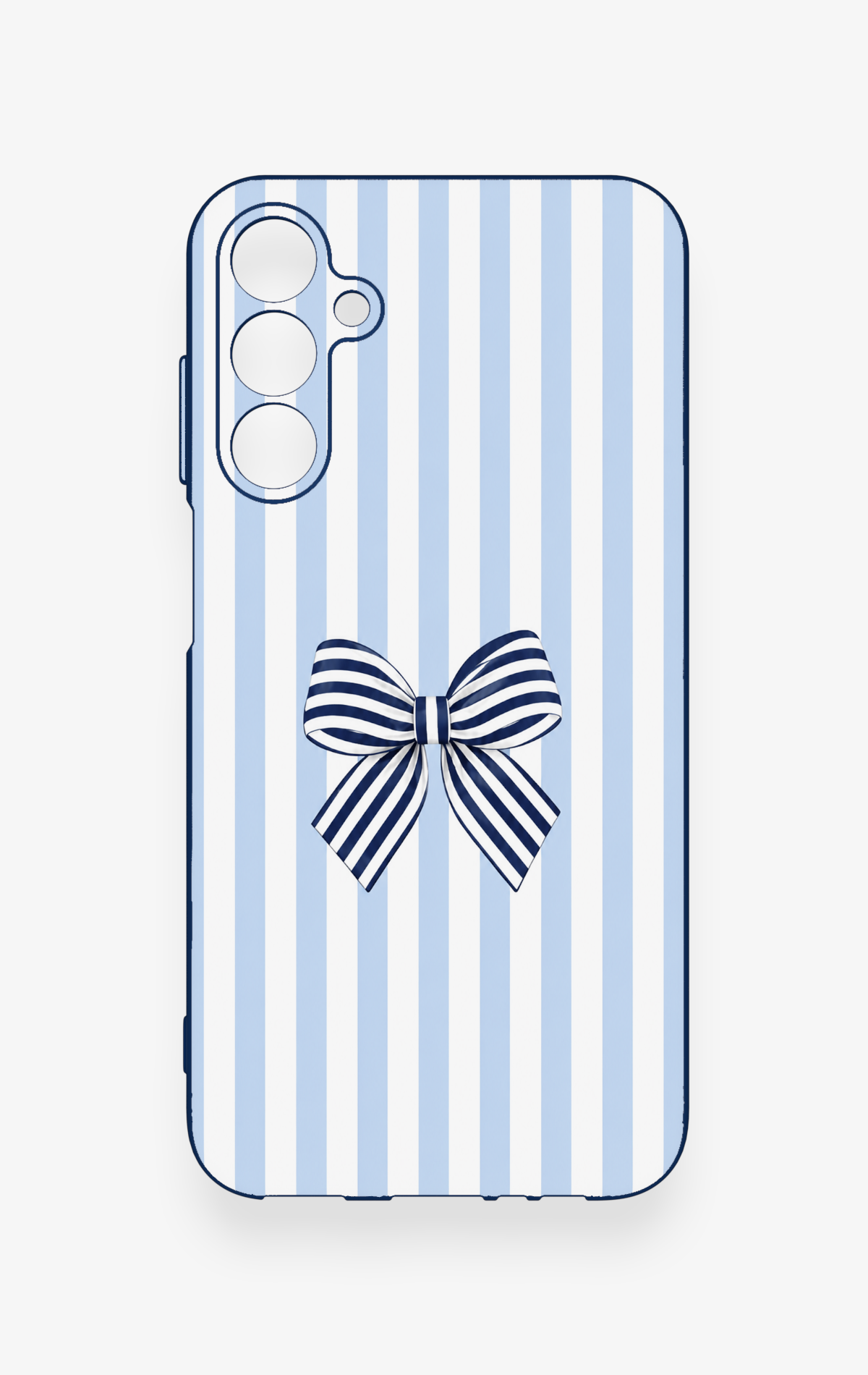 Samsung A15 Uyumlu Mavi Beyaz Kurdele Desenli Silikon Kılıf