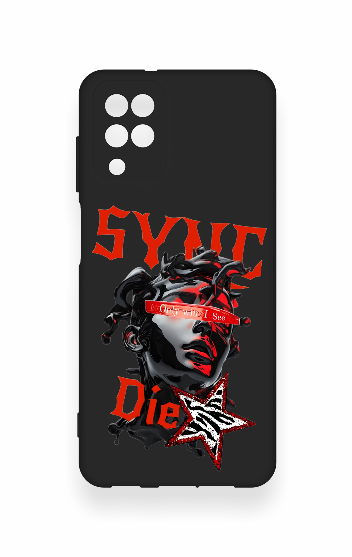 Samsung A12 Uyumlu Sync Die Desenli Silikon Kılıf
