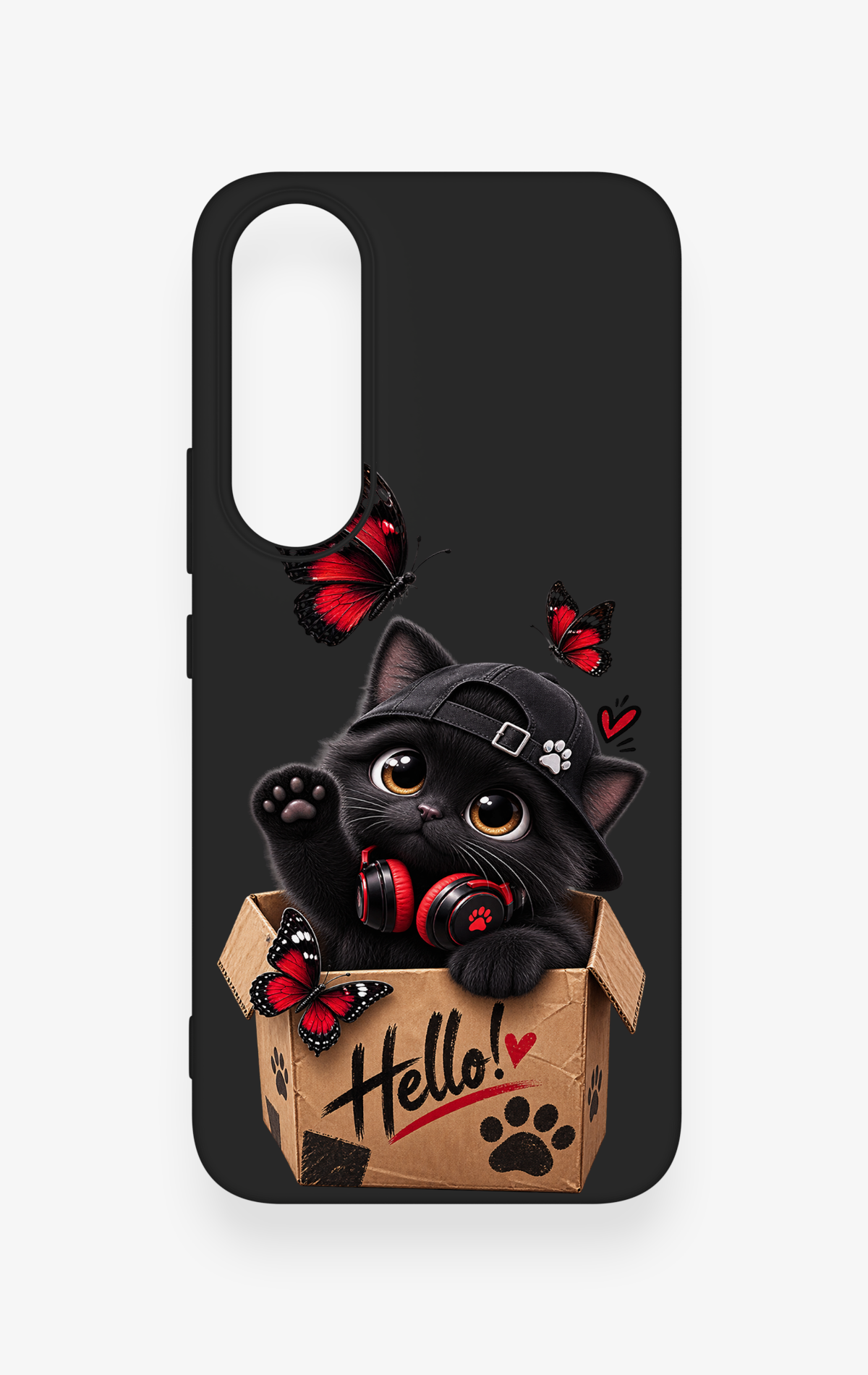 Vivo V70 FE 5G Uyumlu Hello Cat Desenli Silikon Kılıf