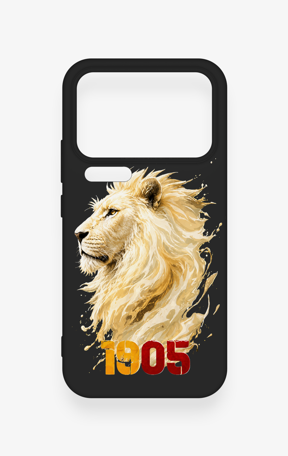 Mi 17 Pro Max Uyumlu Sarı Kırmızı 1905 Aslan Desenli Silikon Kılıf