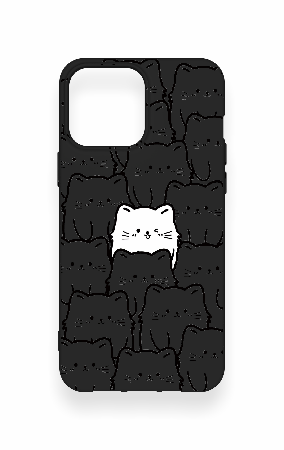 iPhone 13 Pro Max Uyumlu Many Cats Desenli Silikon Kılıf